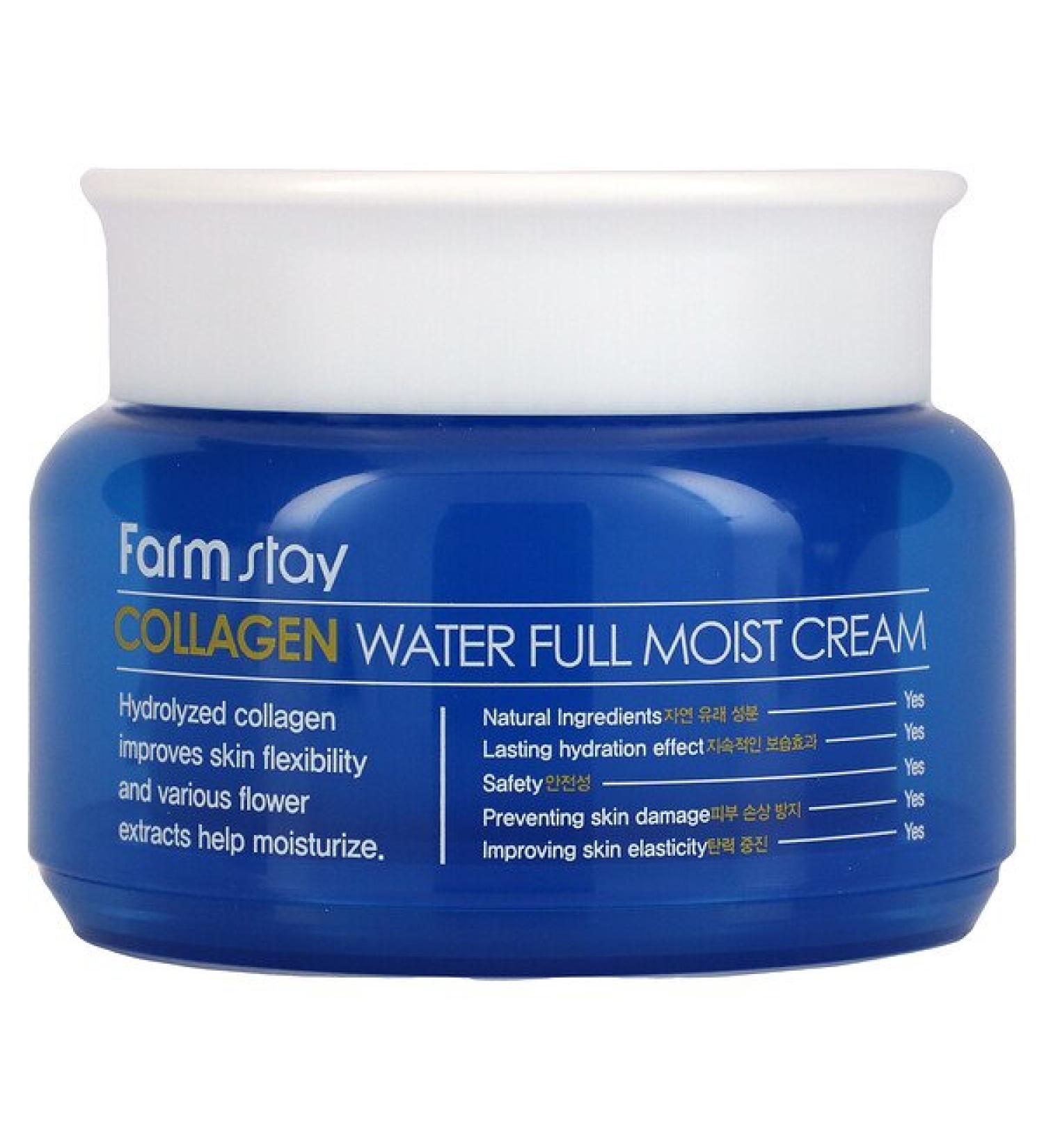 Farmstay Collagen Water Full Moist Cream 3.52 oz - Hydrating Anti-Aging Moisturizer - Buy Online on GoSupps.com