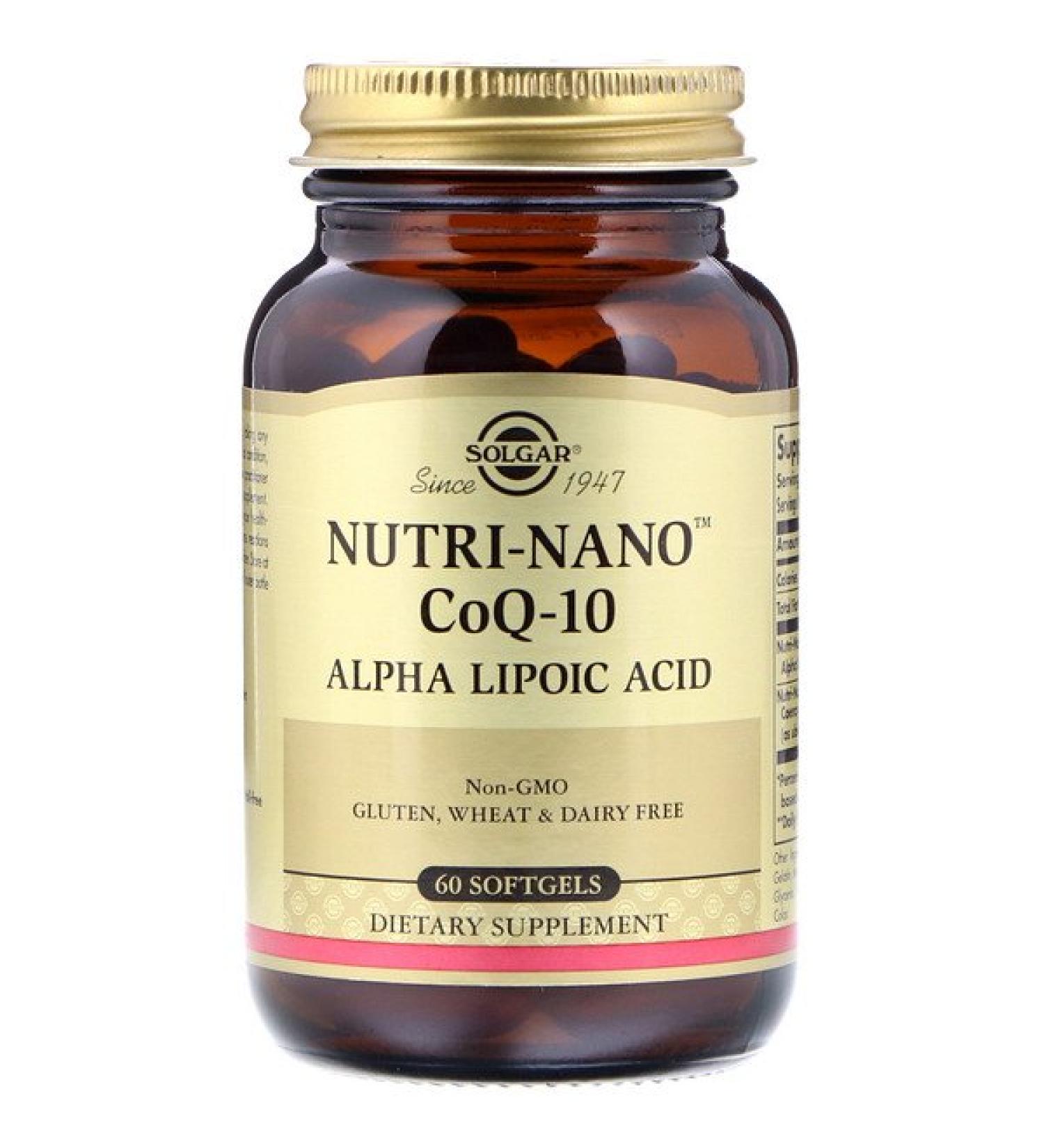 Solgar Nutri-Nano CoQ-10 Alpha Lipoic Acid 60 Softgels