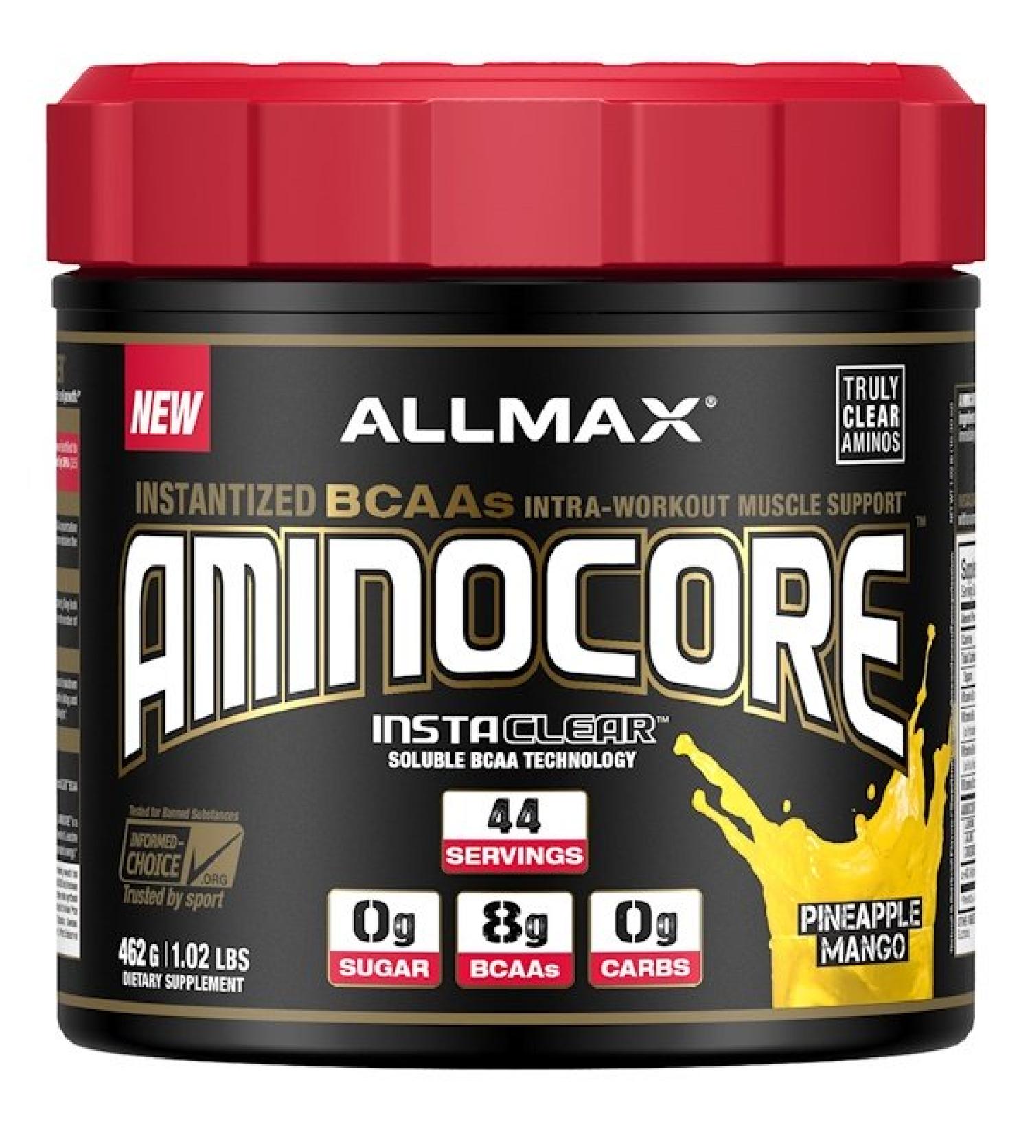 ALLMAX Nutrition AMINOCORE Instantized BCAAs Intra-Workout Muscle Support Pineapple Mango 1.02 lbs. (462 g)