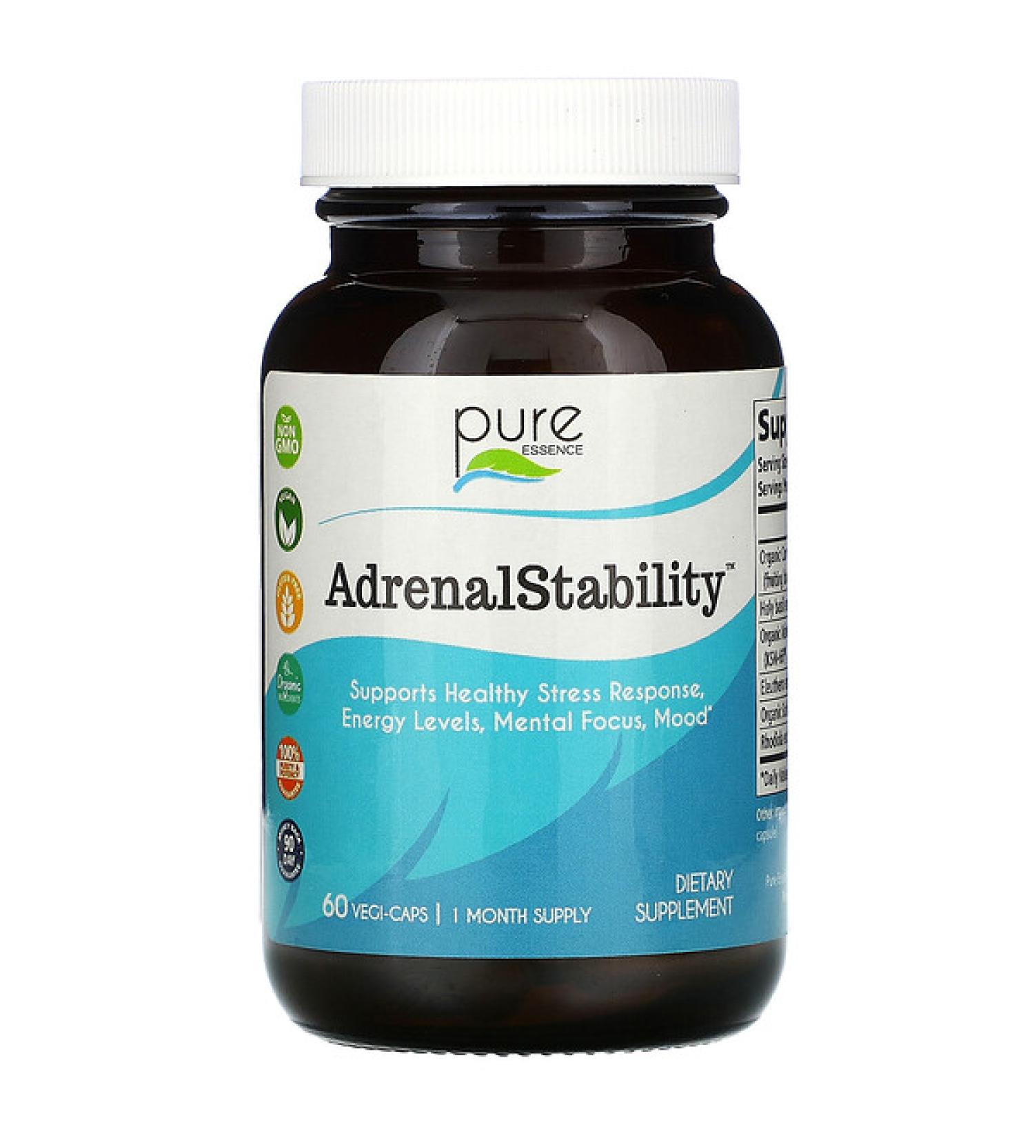 Pure Essence AdrenalStability  60 Vegi-Caps