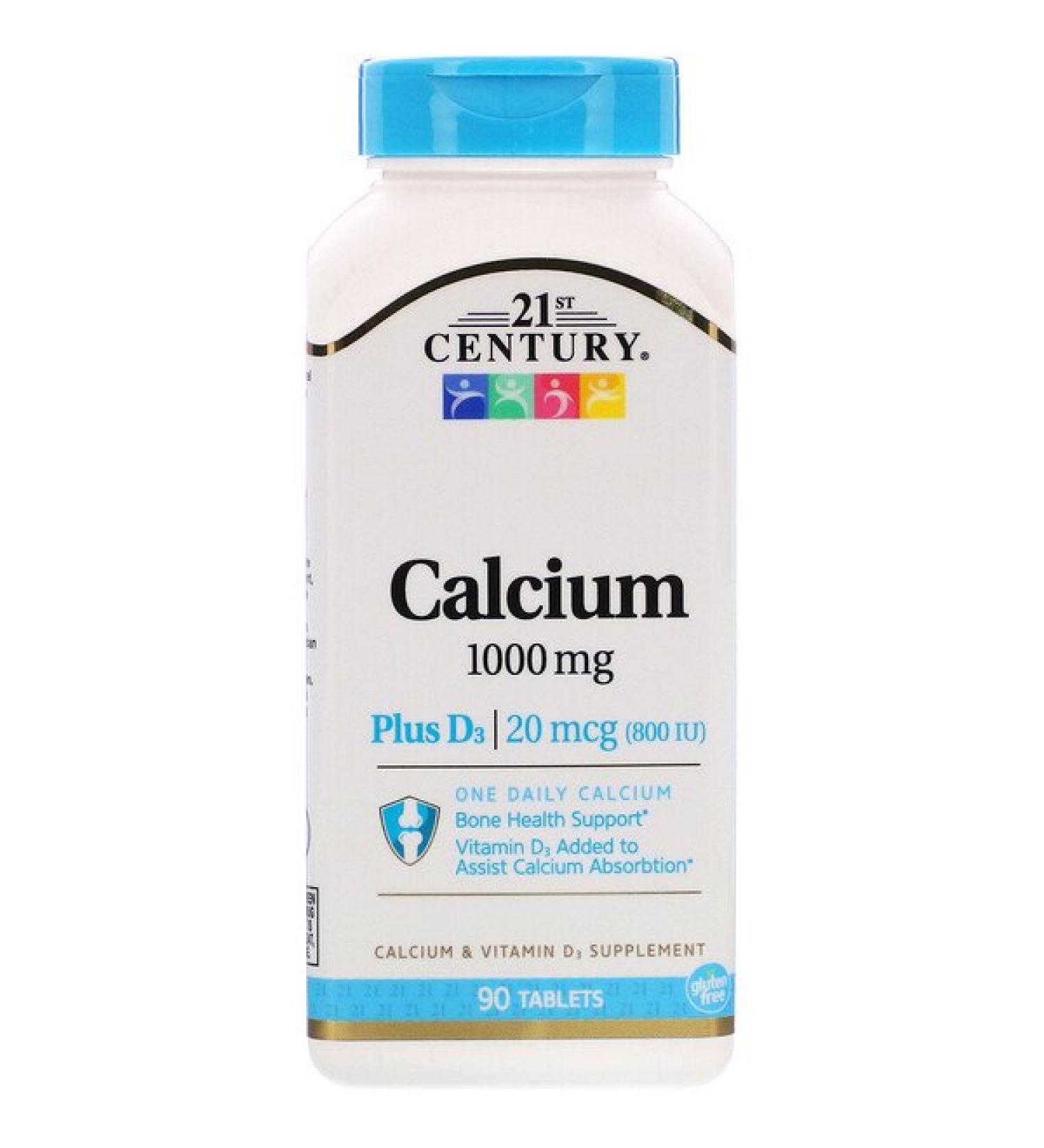 21st Century Calcium Plus D3 1000 mg  90 Tablets