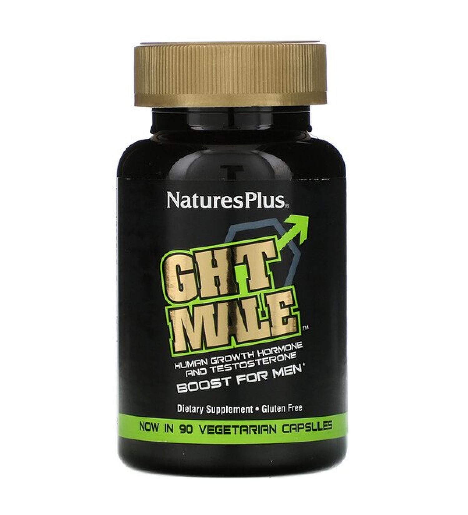 Nature's Plus GHT Male Human Growth Hormone And Testosterone Boost For Men 90 Vegetarian Capsules