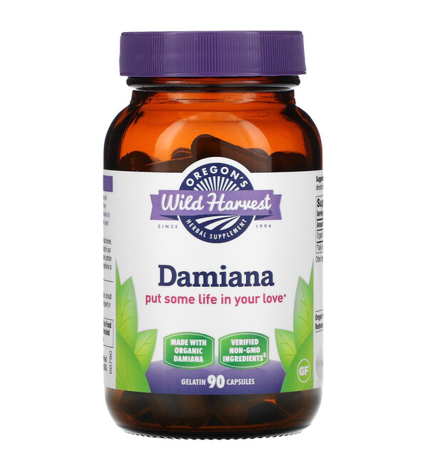 Oregon's Wild Harvest Damiana 90 Gelatin Capsules
