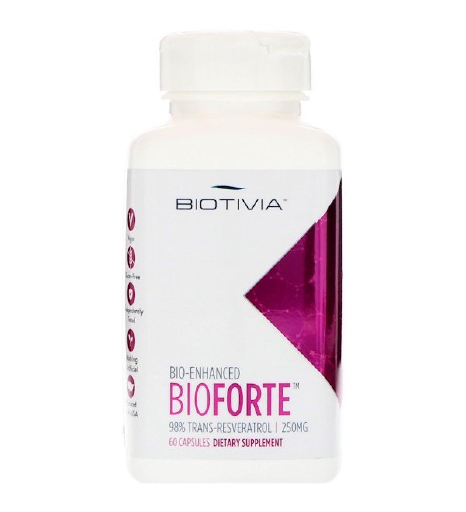 Biotivia Bioforte 98% Trans-Resveratrol 250 mg 60 Capsules