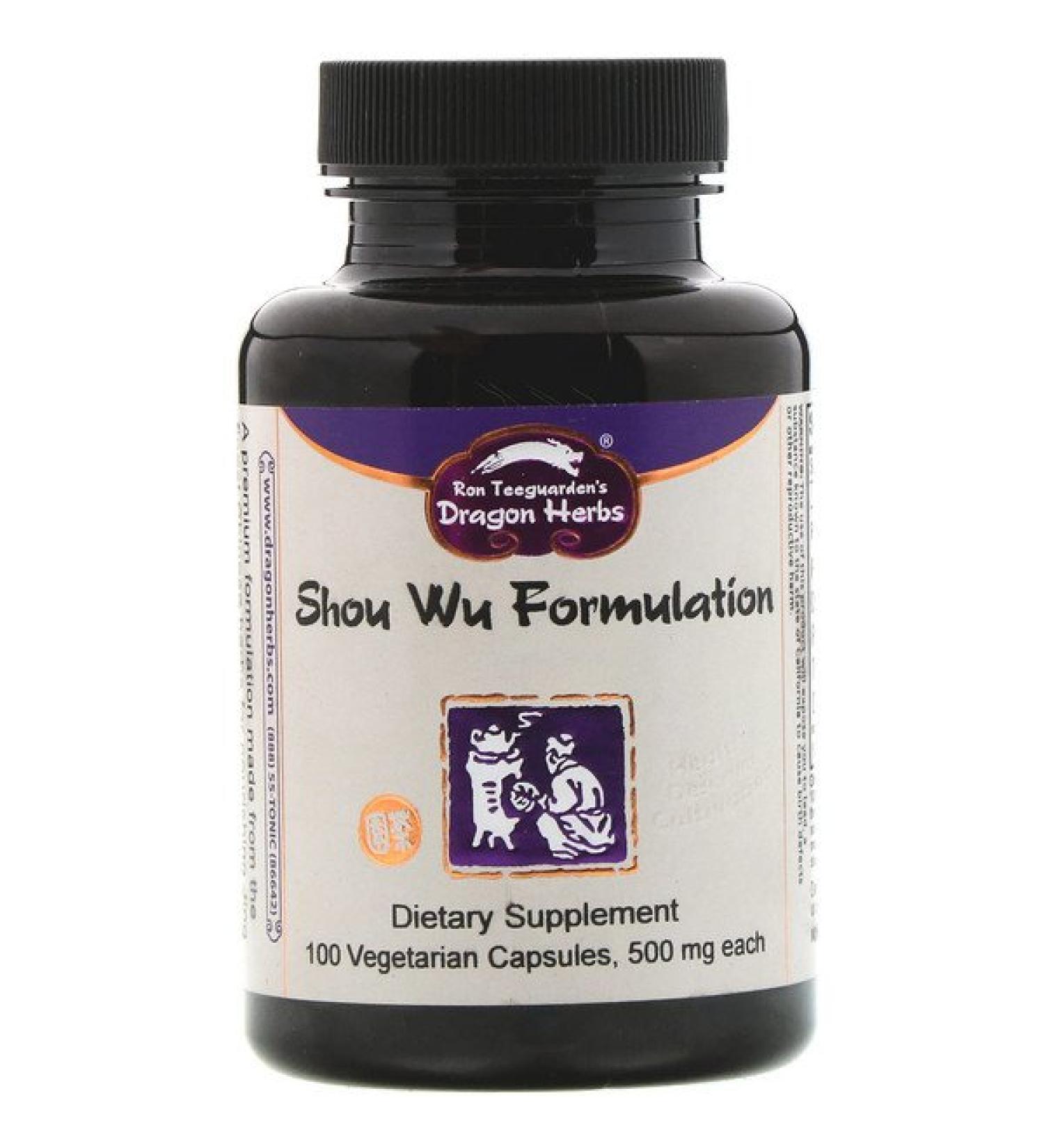 Dragon Herbs Shou Wu Formulation 500 mg 100 Vegetarian Capsules