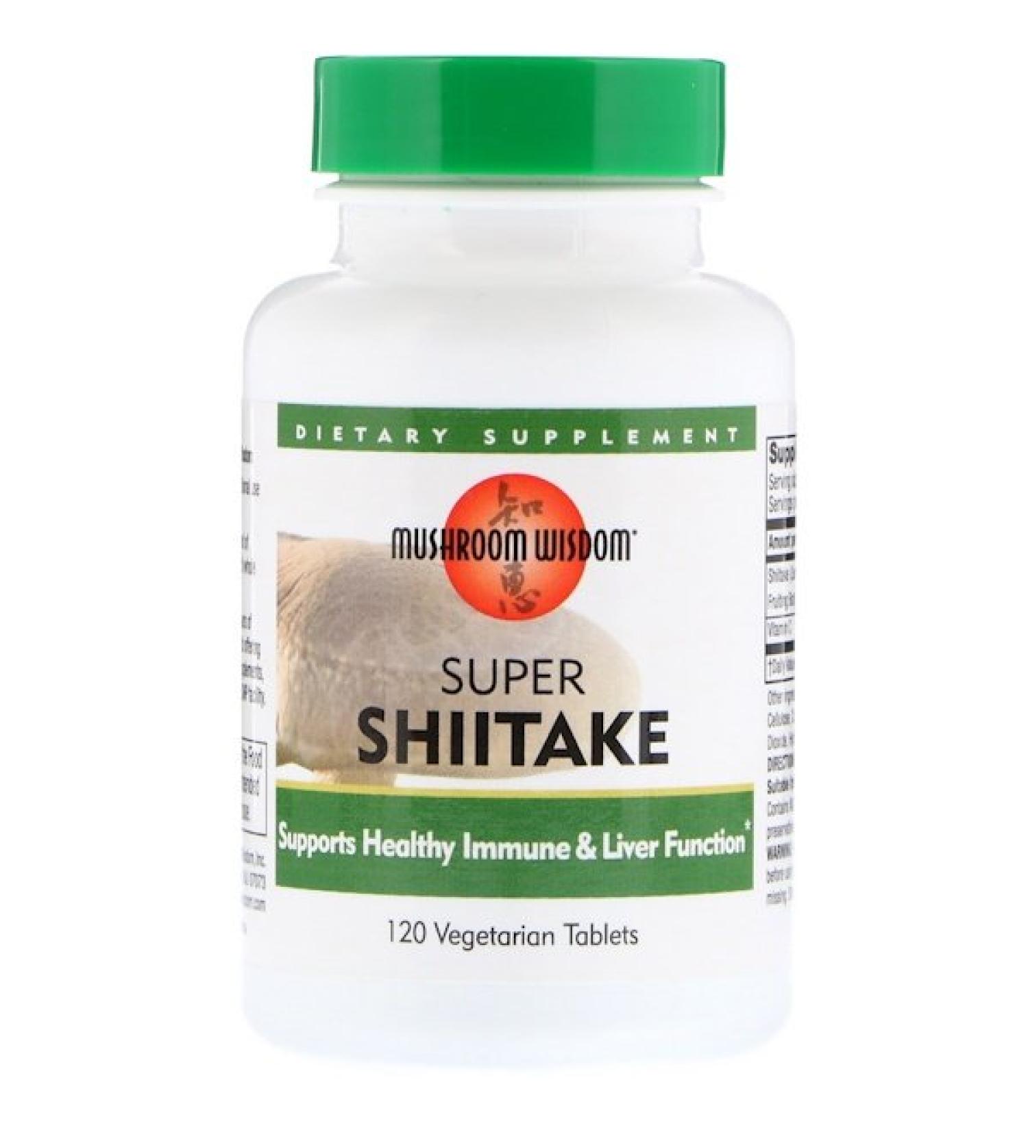 Mushroom Wisdom Super Shiitake 120 Vegetarian Tablets