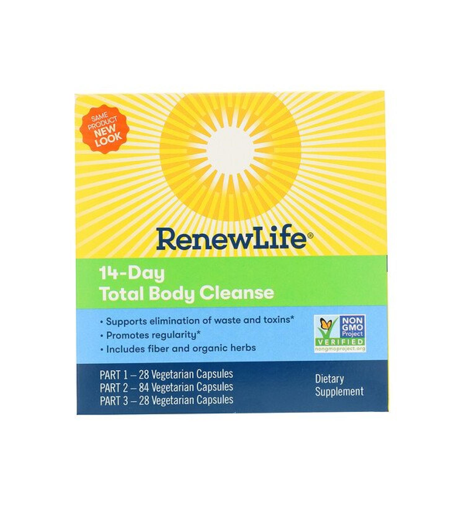 Renew Life 14-Day Total Body Cleanse 3-Part Program Vegetarian Capsules