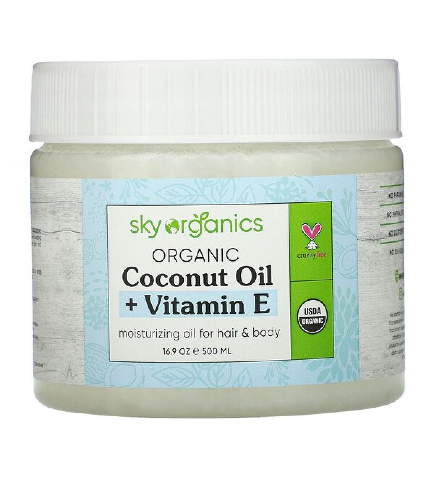 Sky Organics Organic Coconut Oil + Vitamin E 16.9 oz (500 ml)