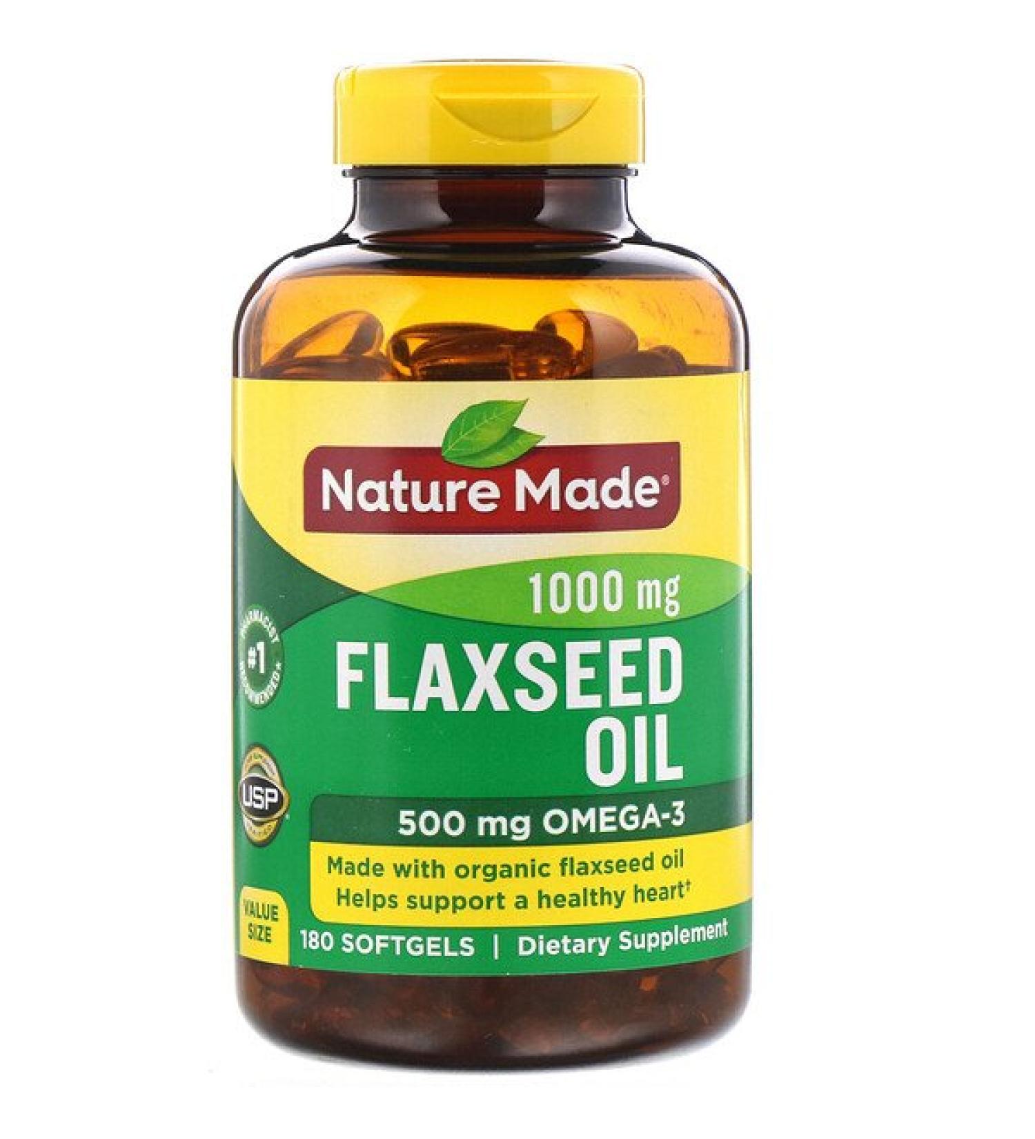 Nature Made Flaxseed Oil 1000 mg 180 Softgels