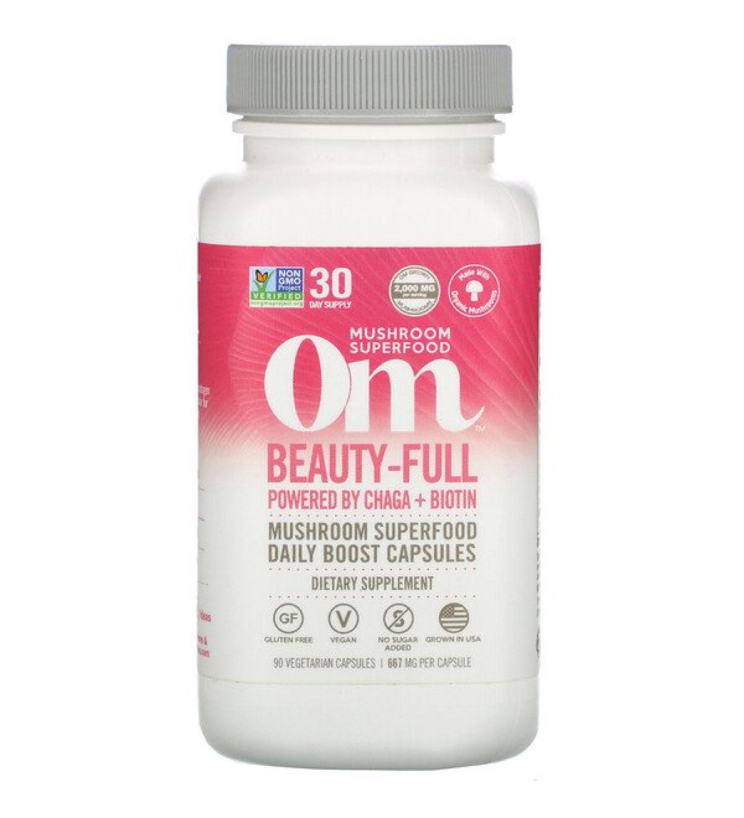 Om Mushrooms Beauty-Full 667 mg 90 Vegetarian Capsules