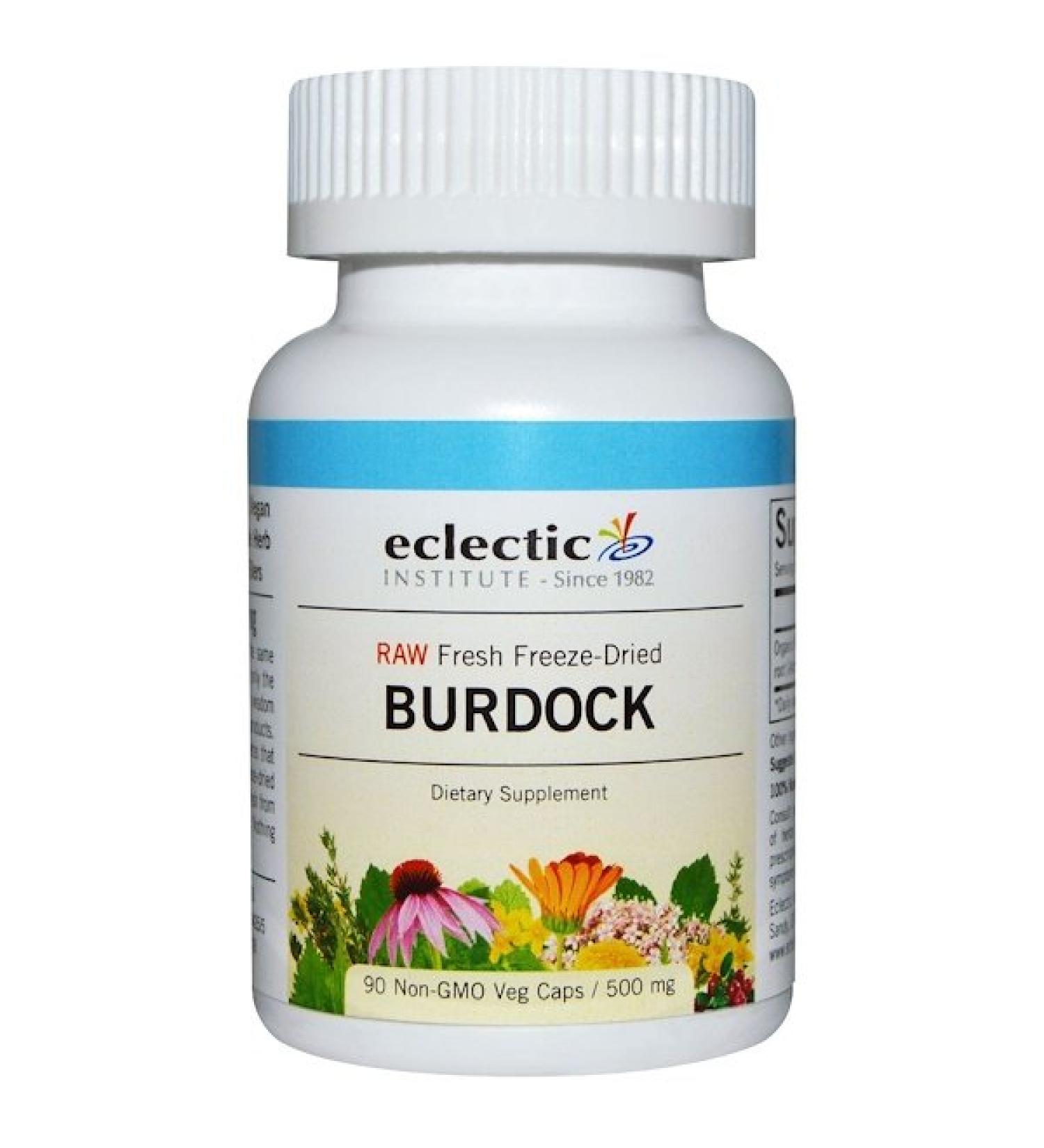 Eclectic Institute Raw Fresh Freeze-Dried Burdock Raw 500 mg 90 Non-GMO Veg Caps