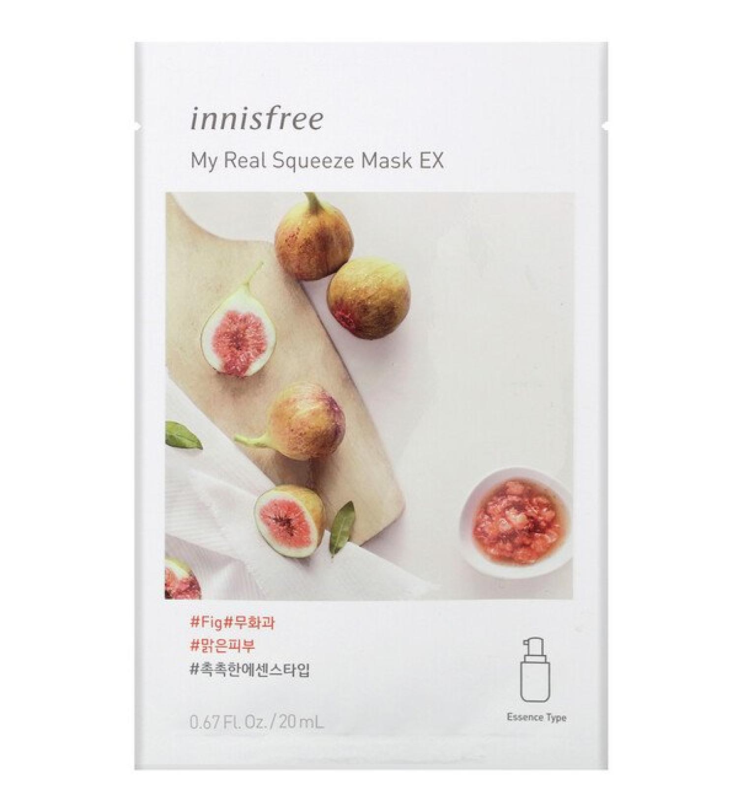 Innisfree My Real Squeeze Beauty Mask EX Fig 1 Sheet 0.67 fl oz (20 ml)