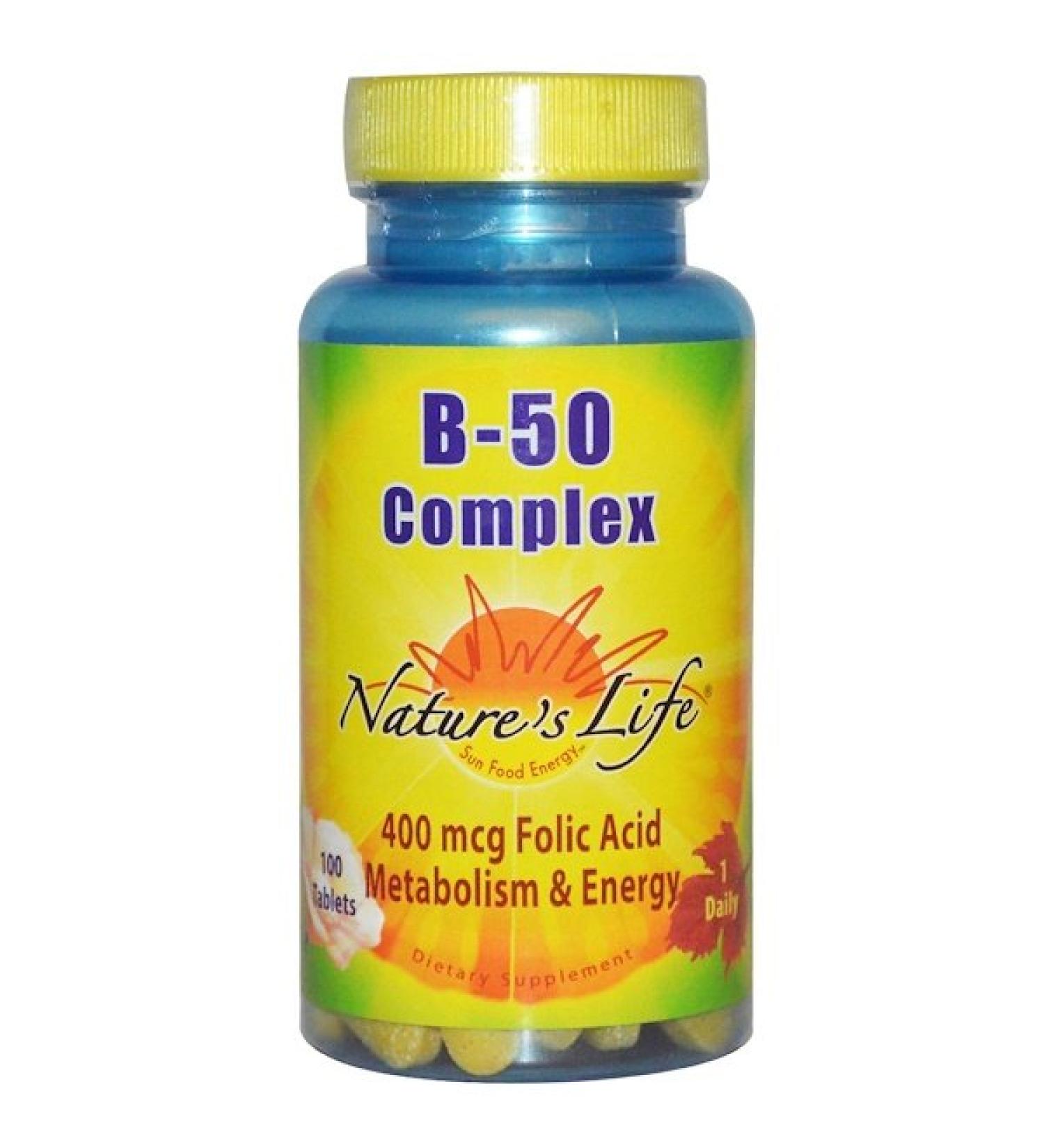 Nature's Life B- 50 Complex 100 Tablets
