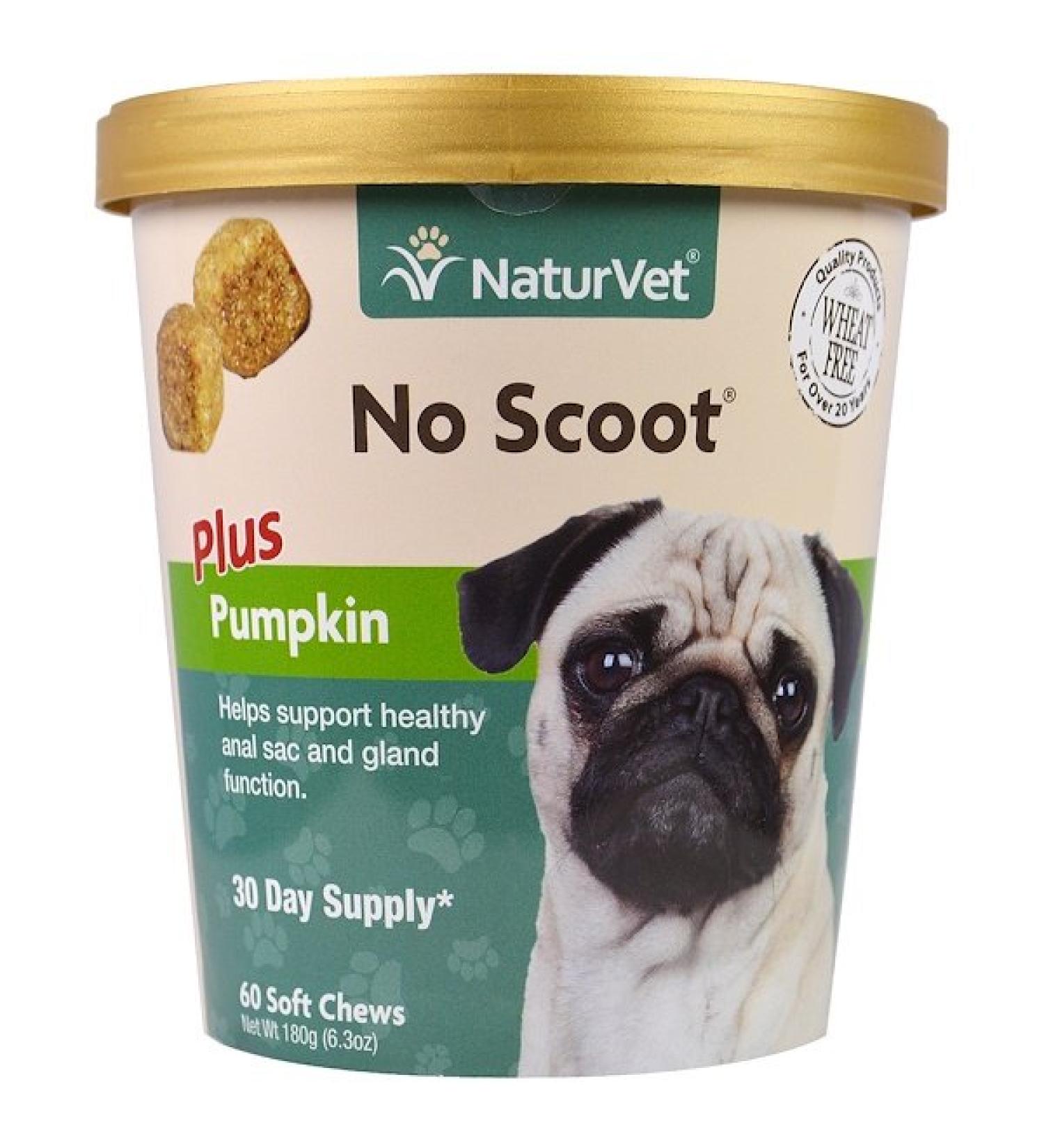 NaturVet No Scoot for Dogs Plus Pumpkin 60 Soft Chews 6.3 oz (180 g)