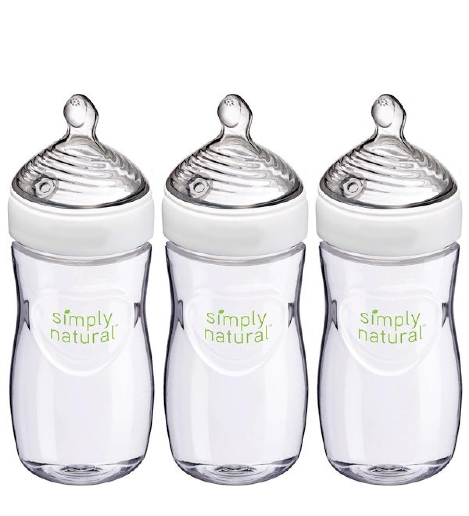 NUK Simply Natural Bottles 1+ Months Medium 3 Pack 9 oz (270 ml) Each