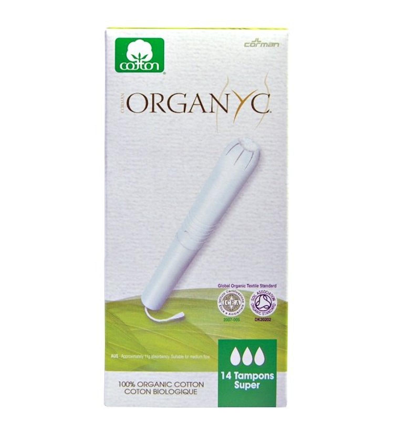 Organyc Organic Tampons 14 Super Absorbency Tampons