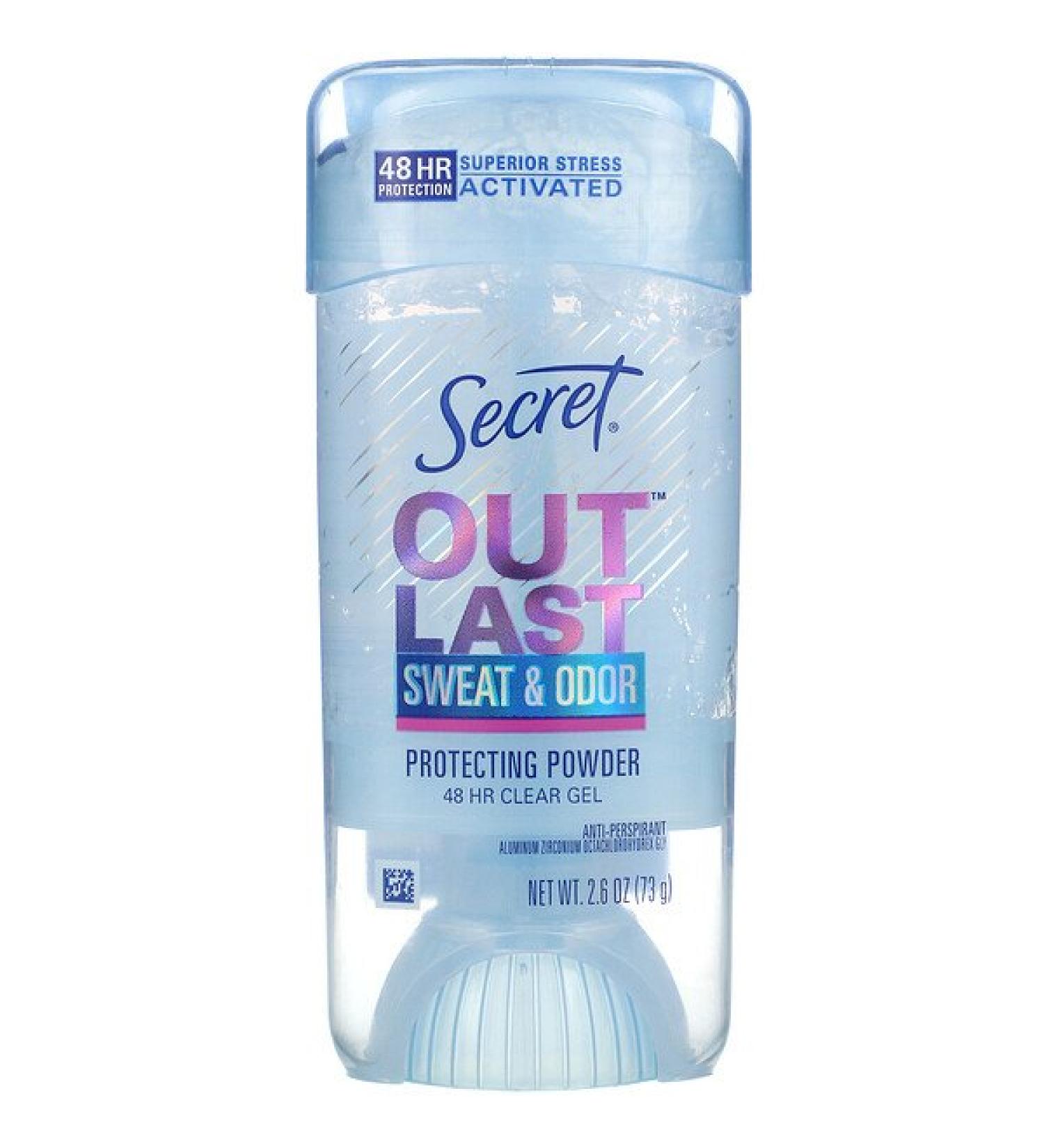 Secret Outlast 48 Hr Clear Gel Deodorant Protecting Powder 2.6 oz (73 g)