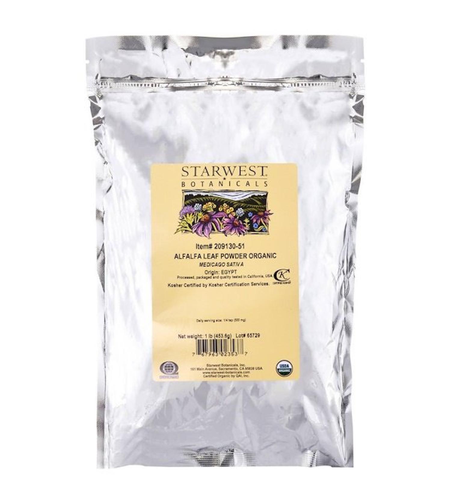 Starwest Botanicals Alfalfa Leaf Powder Organic 1 lb (453.6 g)