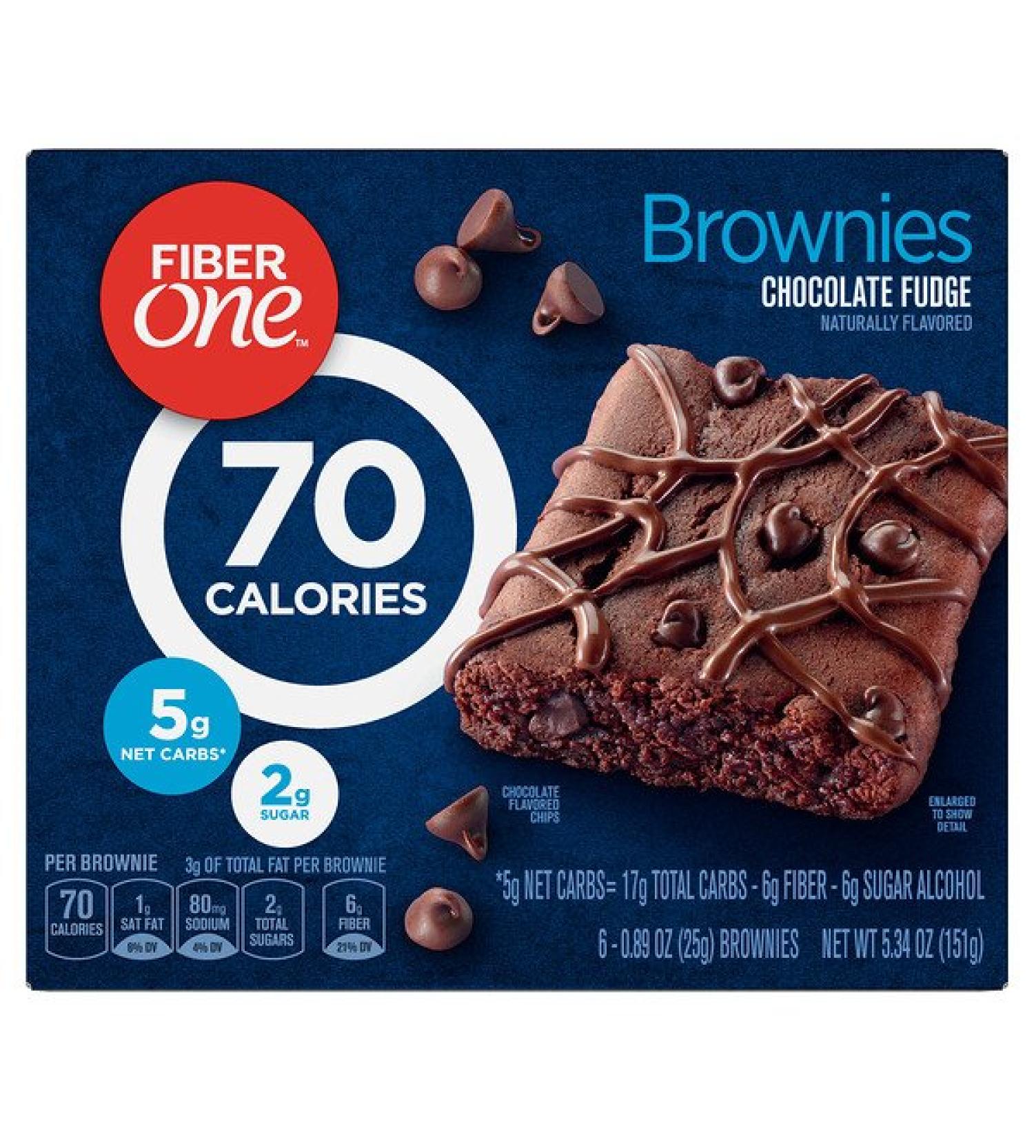 Fiber One Brownies Chocolate Fudge  6 Bars 0.89 oz (25 g) Each