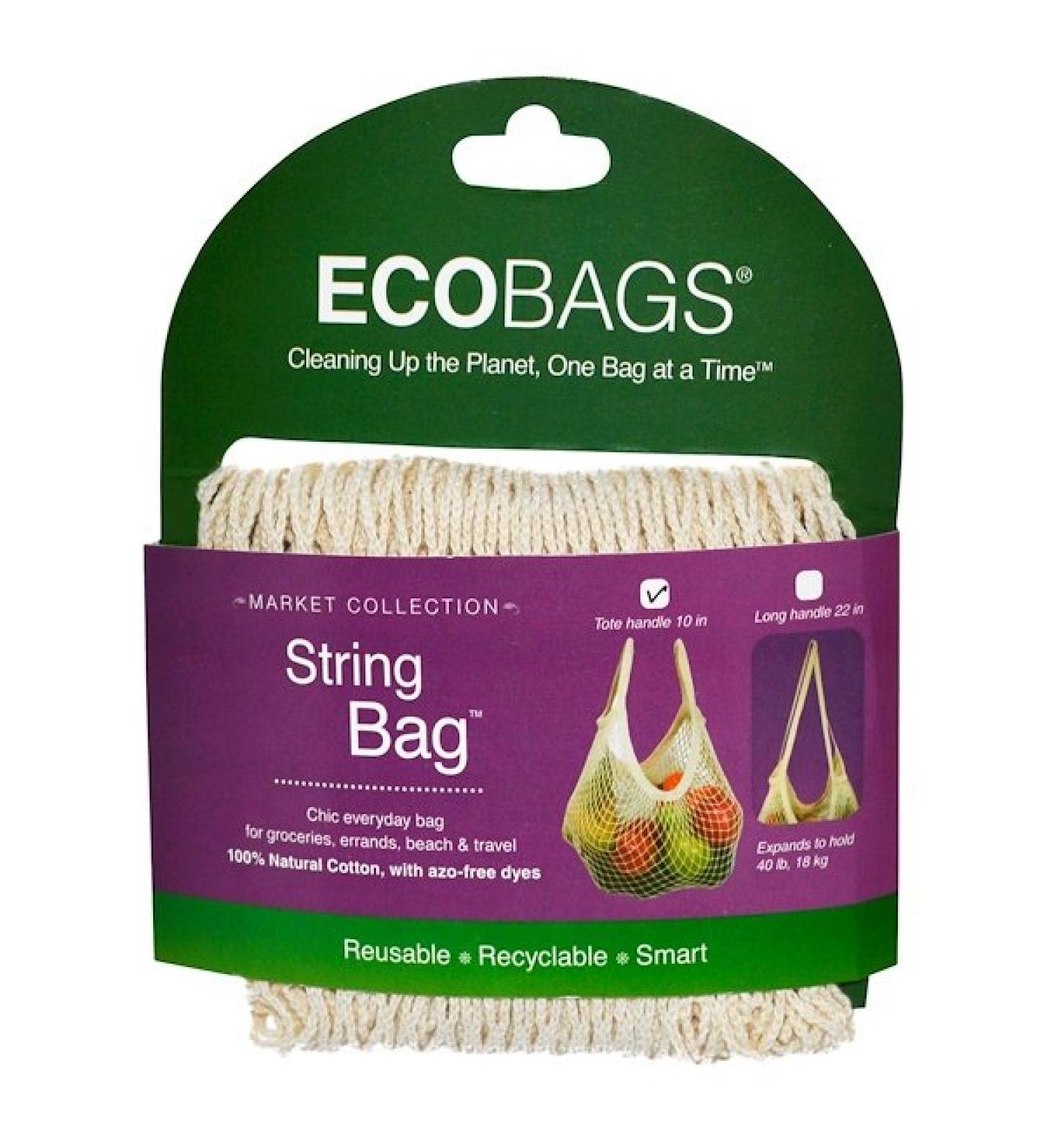 ECOBAGS Market Collection String Bag Tote Handle 10 in Natural 1 Bag