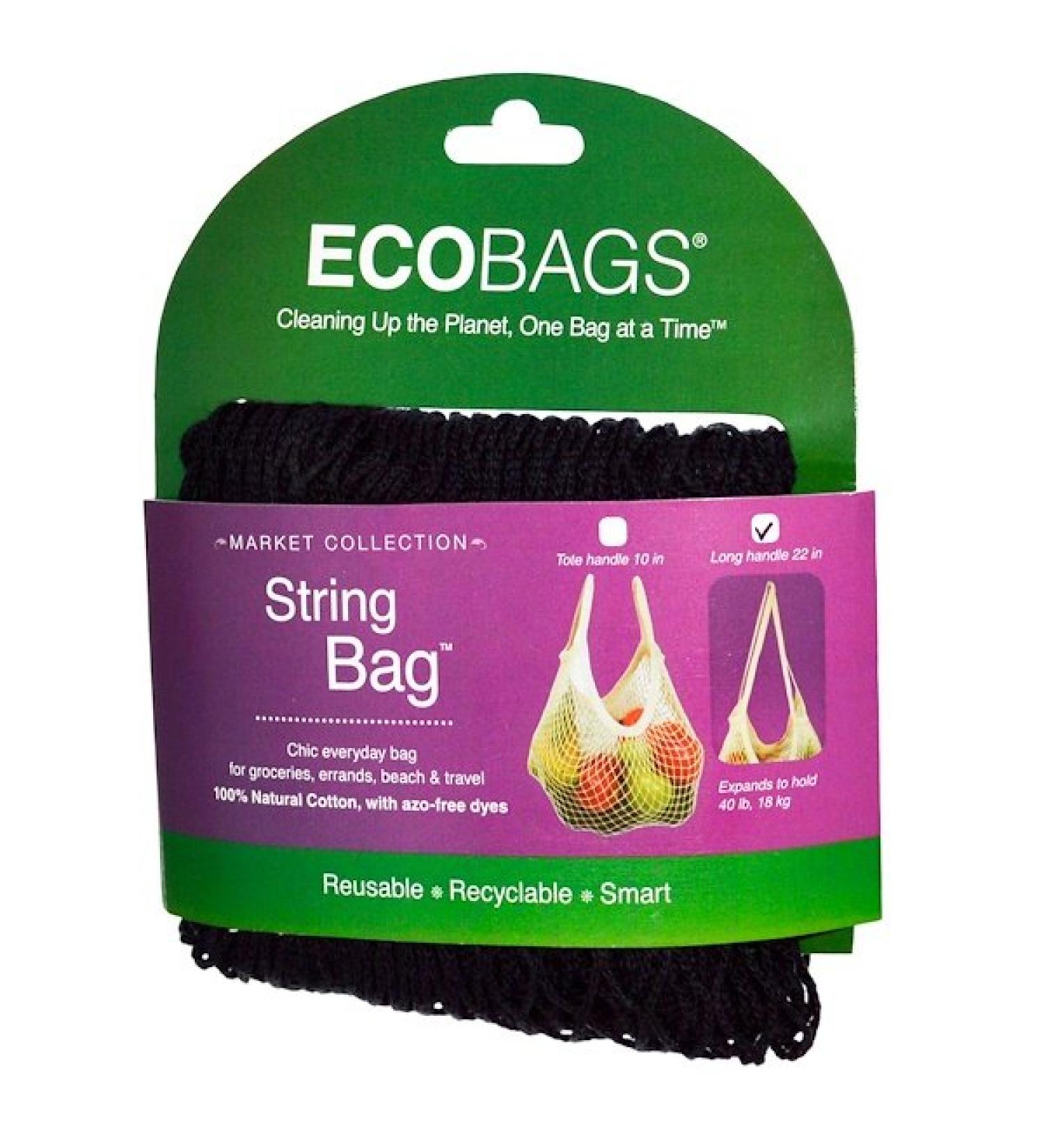 ECOBAGS Market Collection String Bag Long Handle 22 in Black 1 Bag