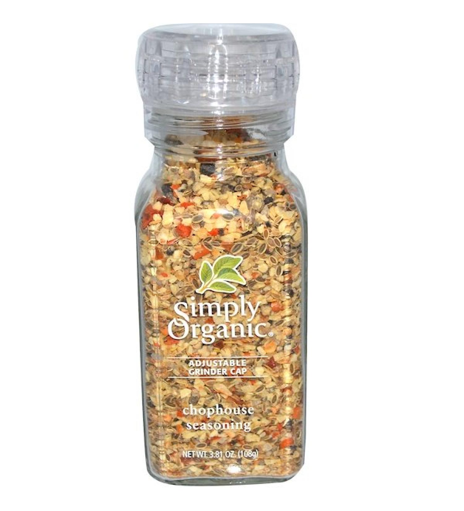 Simply Organic Adjustable Grinder Cap Chophouse Seasoning 3.81 oz (108 g)