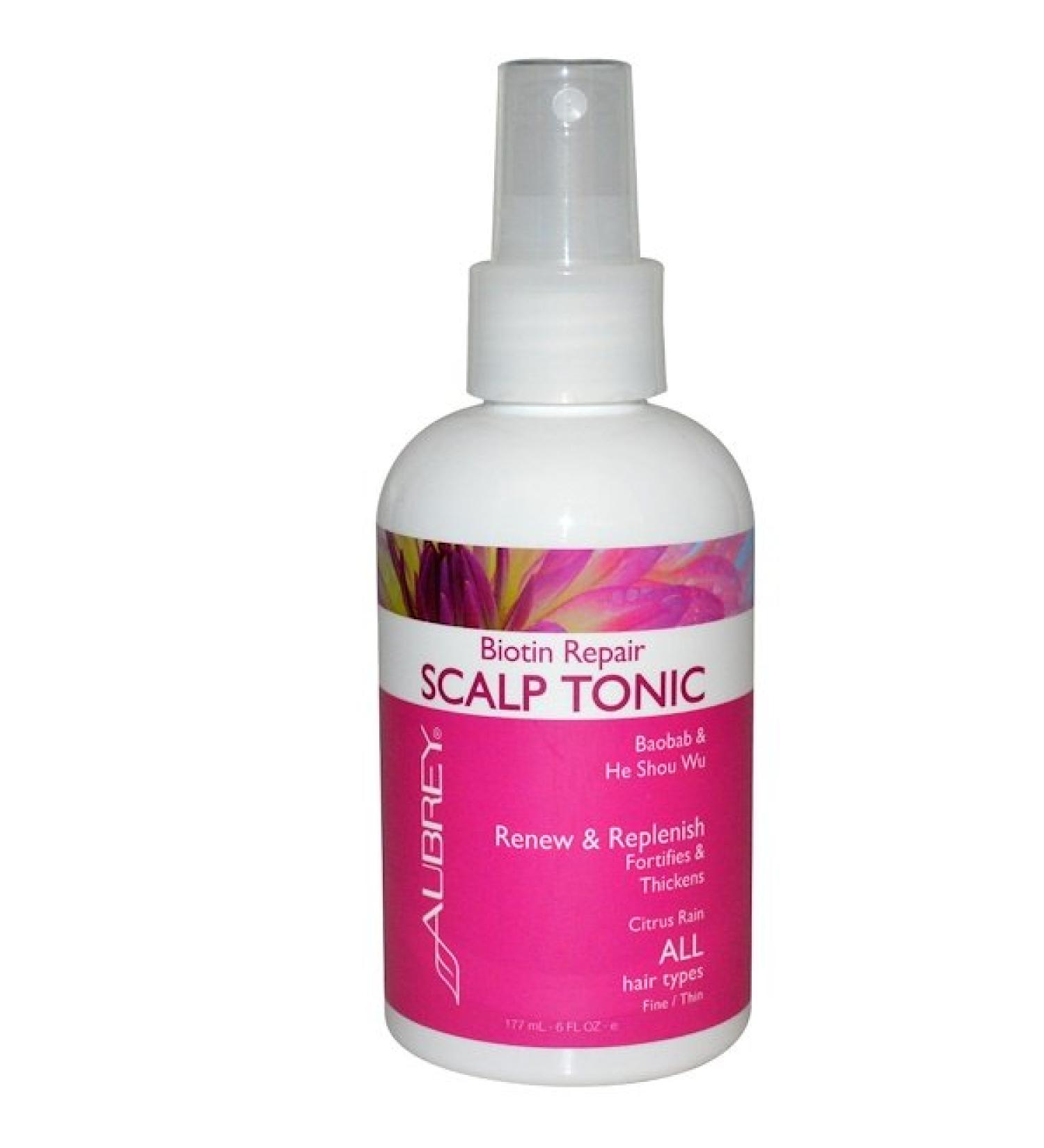Aubrey Organics Biotin Repair Scalp Tonic Citrus Rain 6 fl oz (177 ml)