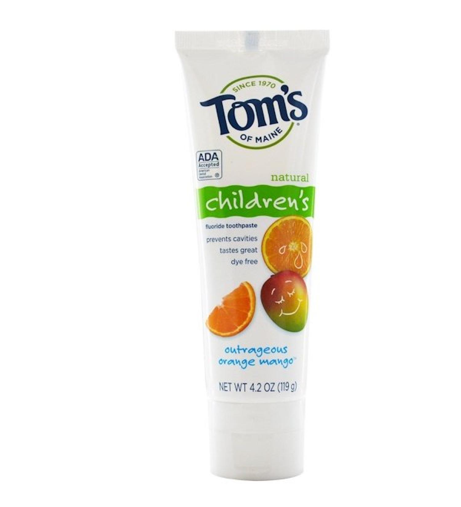 Tom's of Maine Natural Children's Fluoride Toothpaste Outrageous Orange Mango 4.2 oz (119 g)