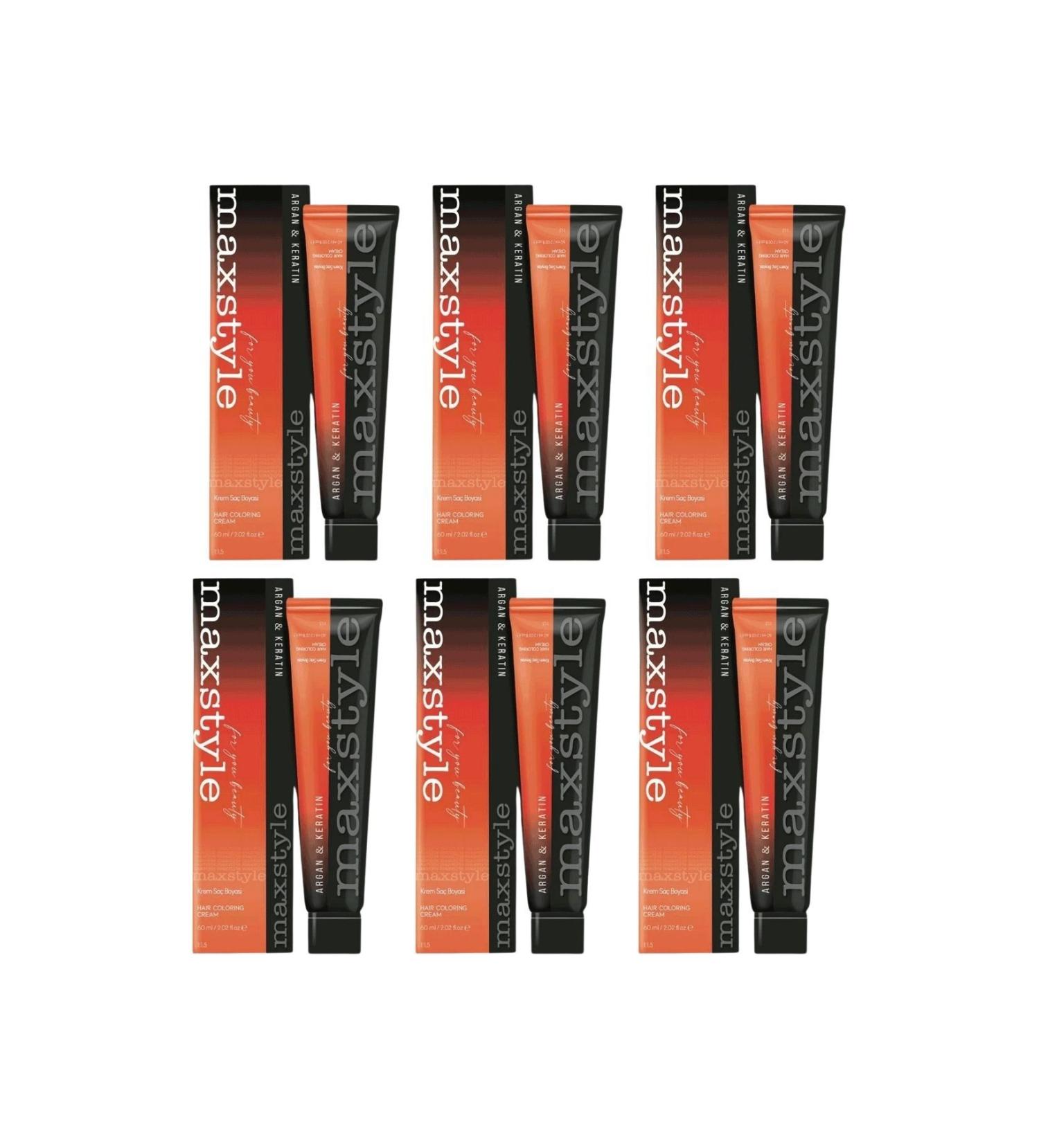MAXSTYLE New Argan Keratin 2025/901 Ultra Lightening Ash Blonde 60 Ml 6 Pieces Hair Dye