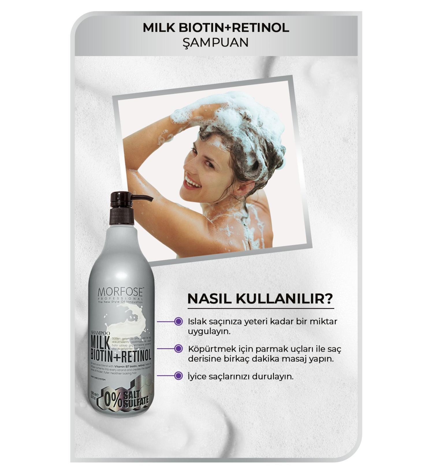Morfose REVITALIZING MILK B OTN RETINOL SALT-FREE SHAMPOO FOR LIFELESS HAIR 1000 ML D.CENTER275