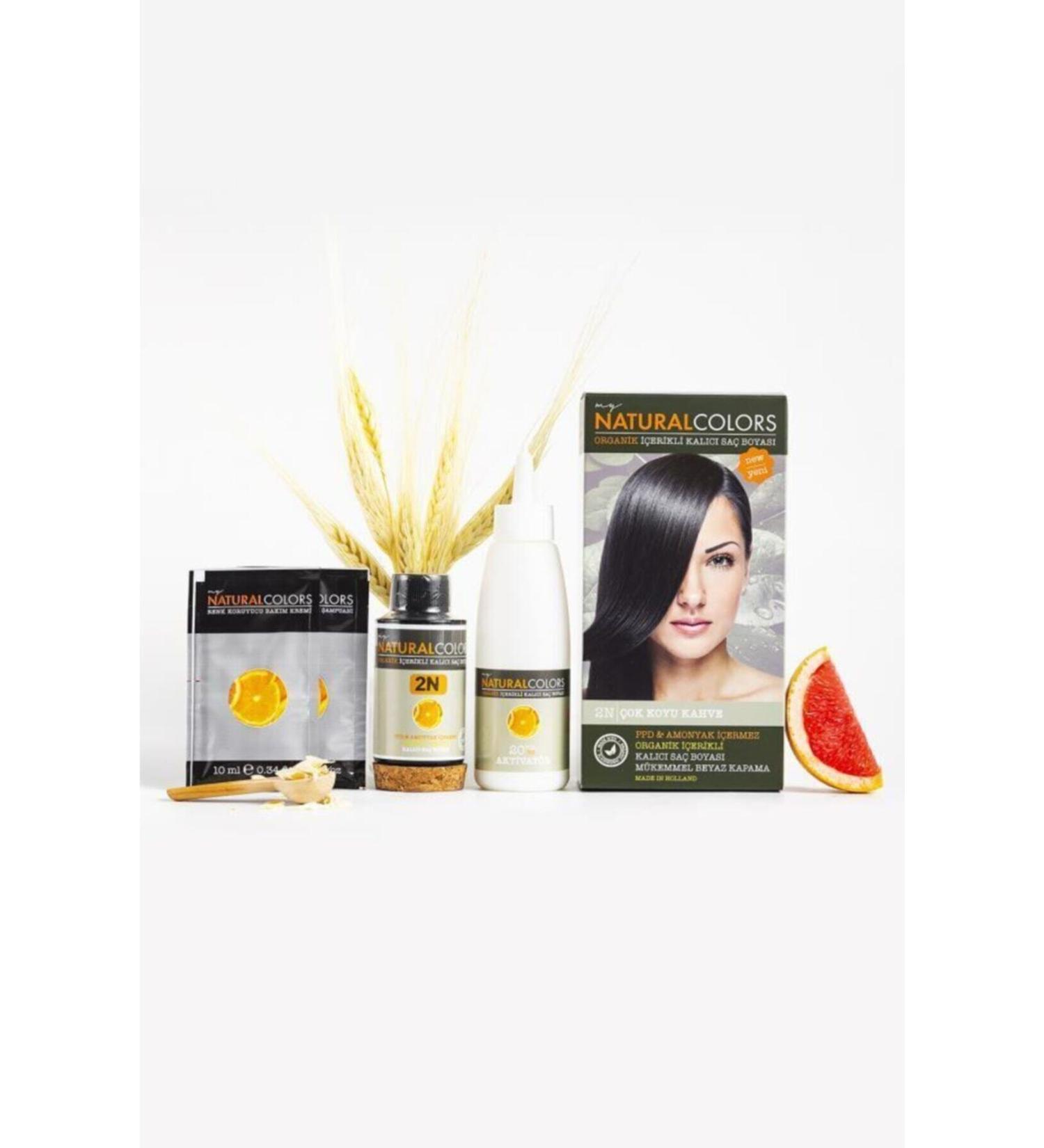 My Natural Colors Organic Kit Hair Dye 2N Very Dark Brown 50 ml