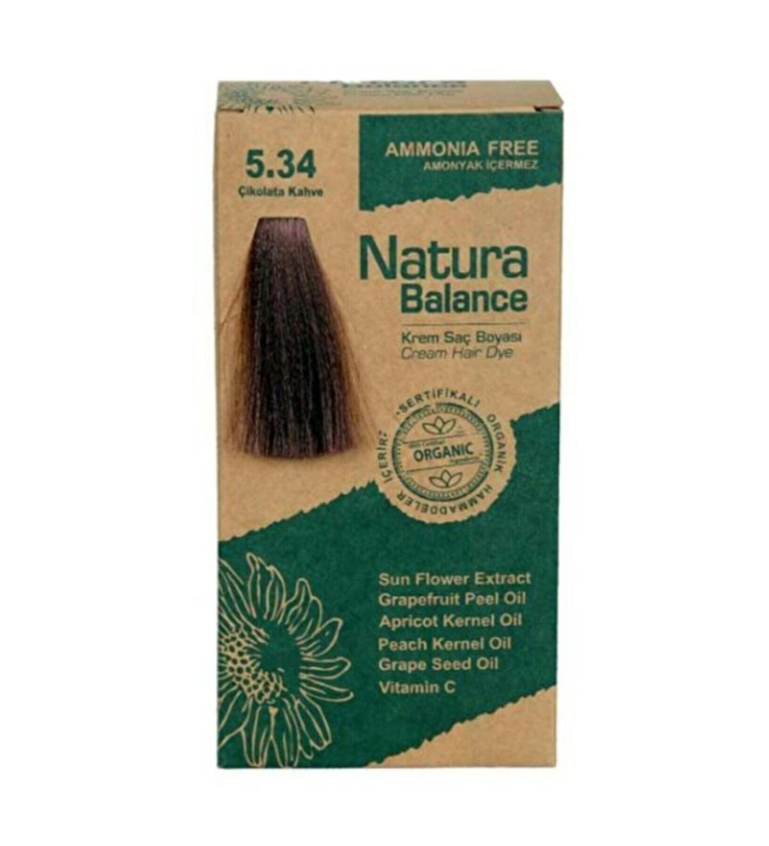 NATURABALANCE Hair Dye -No:5.34 Chocolate Brown 8699367128100