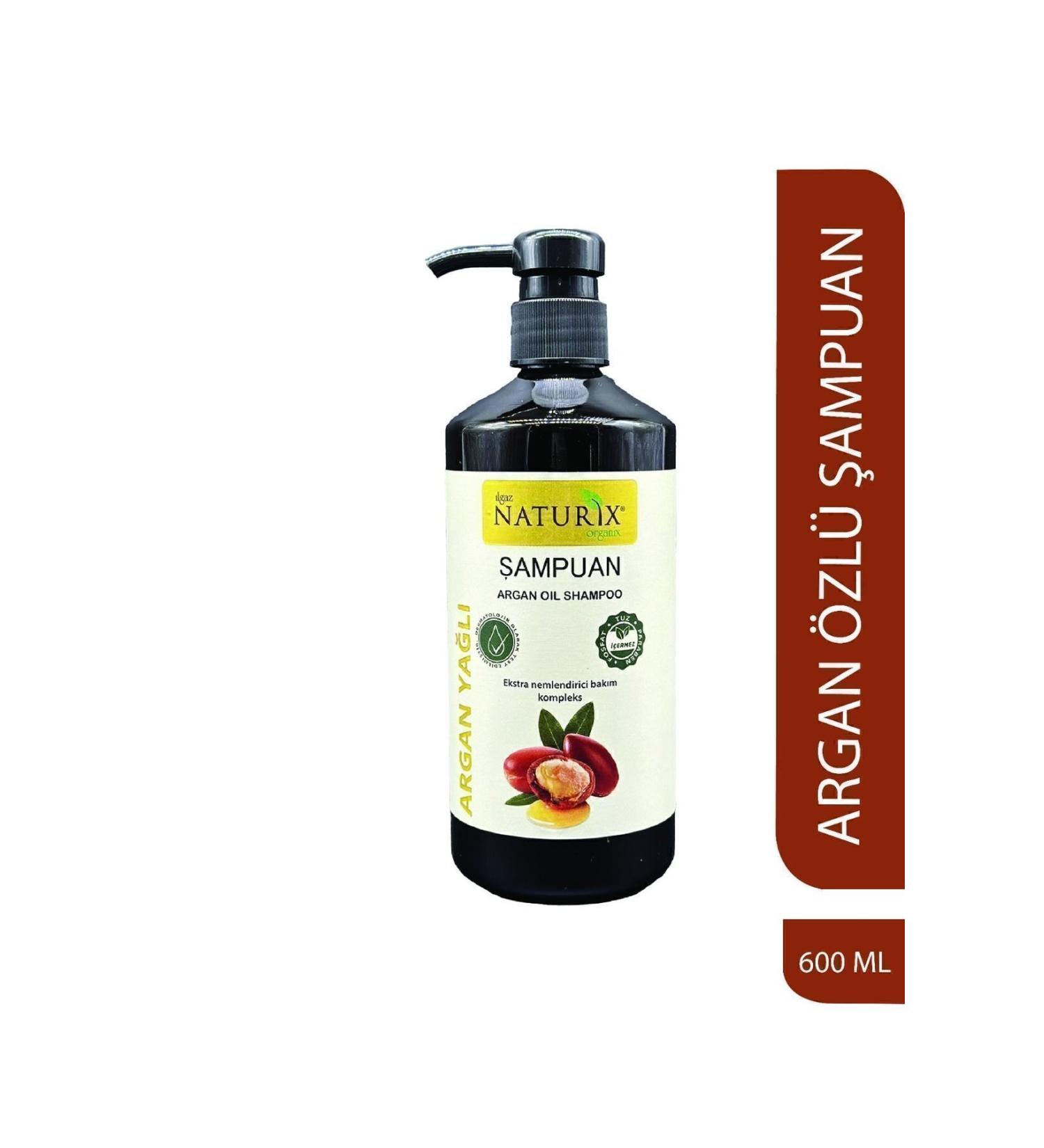 Naturix Herbal Shampoo Argan Oil Repair Care Shampoo Special for Damaged Hair 600 ml - Buy Online on GoSupps.com