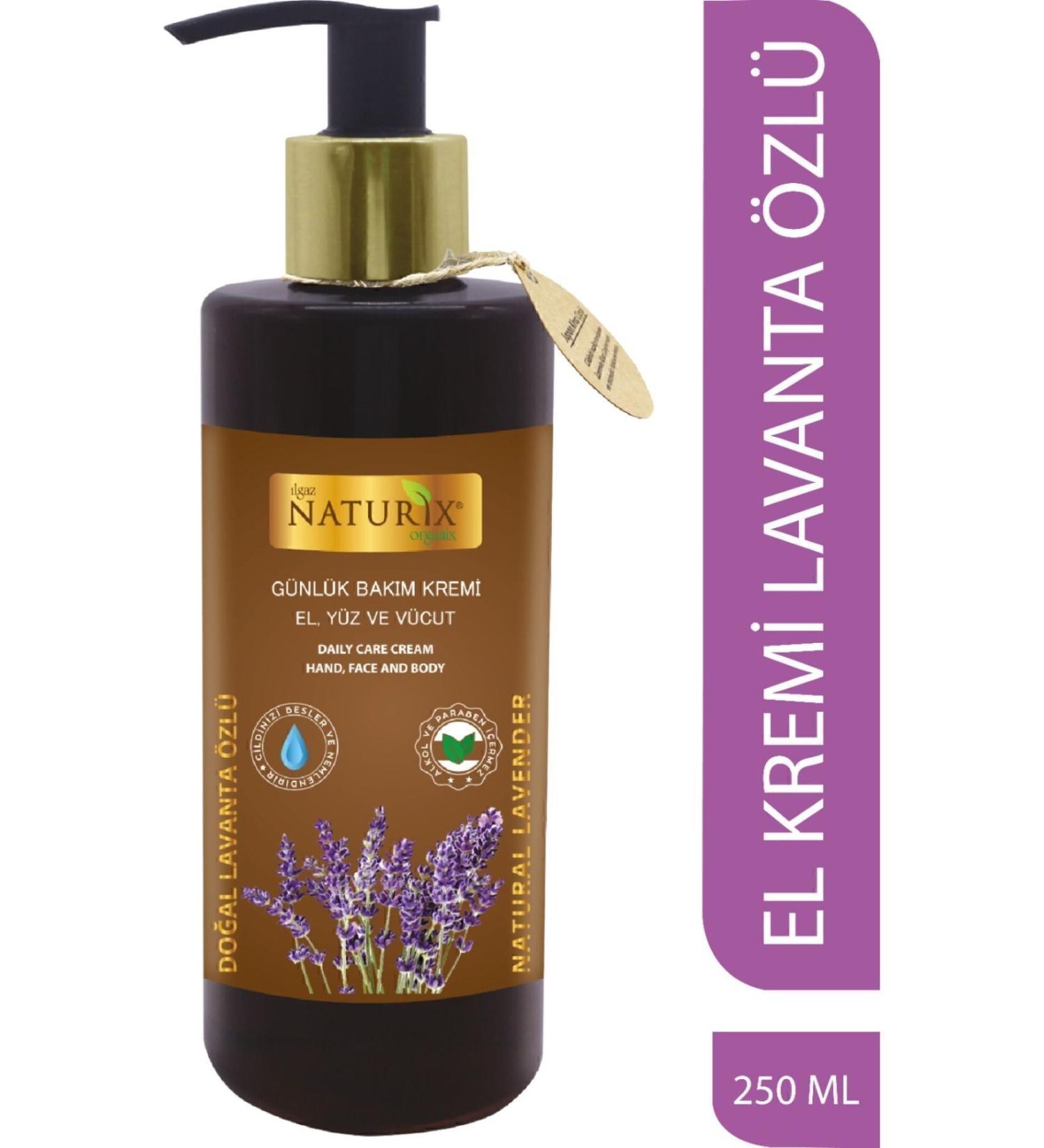 Naturix Lavender Essence 250 ml Organic Moisturizing Hand - Face - Body Care Cream Soothing Cream - Buy Online on GoSupps.com