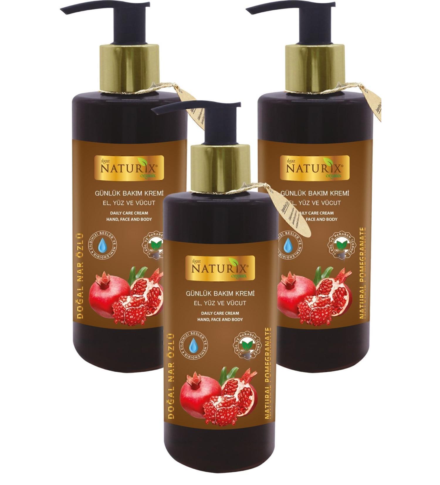 Naturix 250 ml 3 Pieces Rejuvenating Skin Care Cream Pomegranate Extract Herbal Hand Face Body Lotion - Buy Online on GoSupps.com