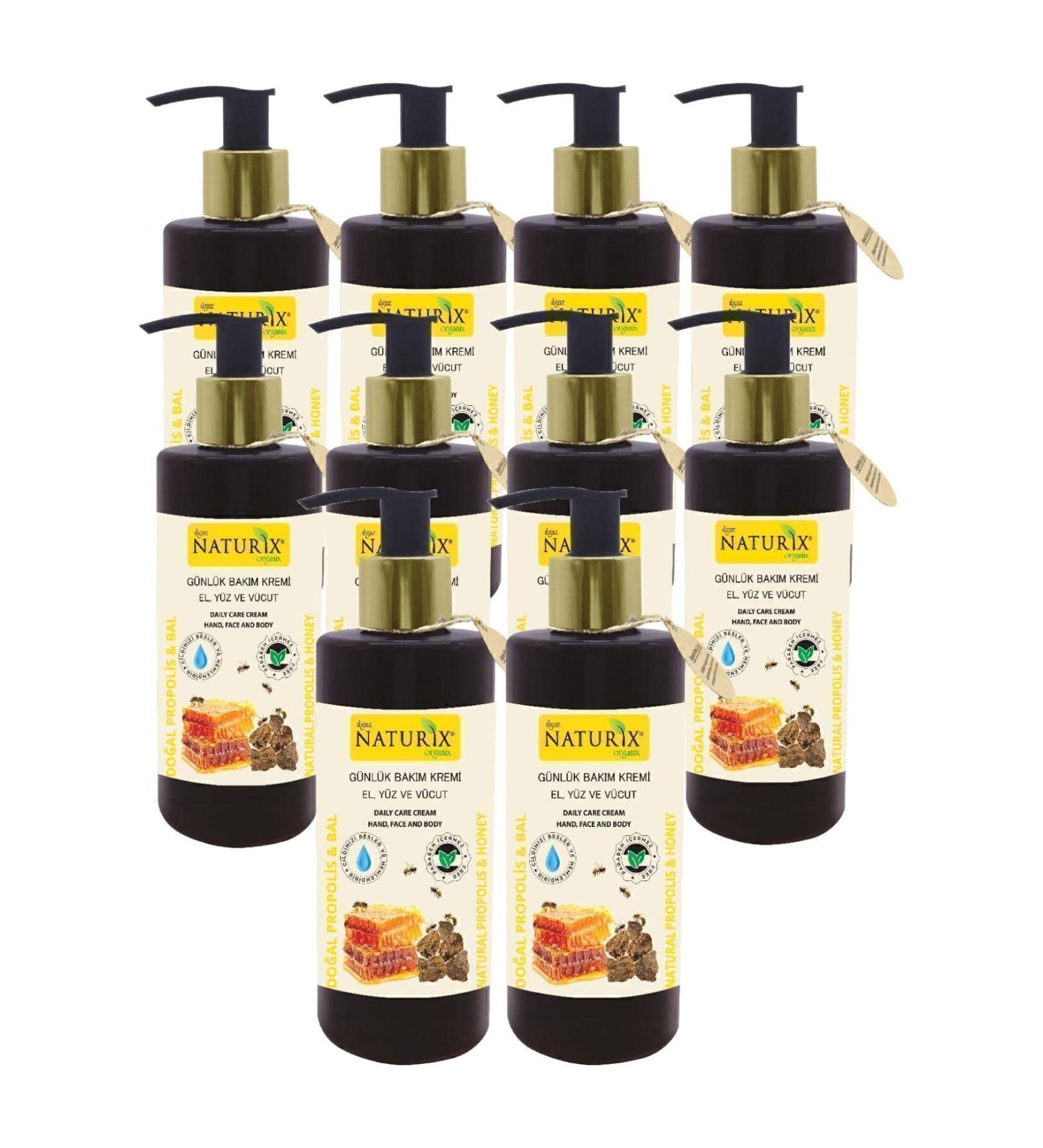 Naturix 10 Pieces Skin Barrier Cream Moisturizer Anti-Dryness Honey & Propolis Cream Hand Face Body Lotion