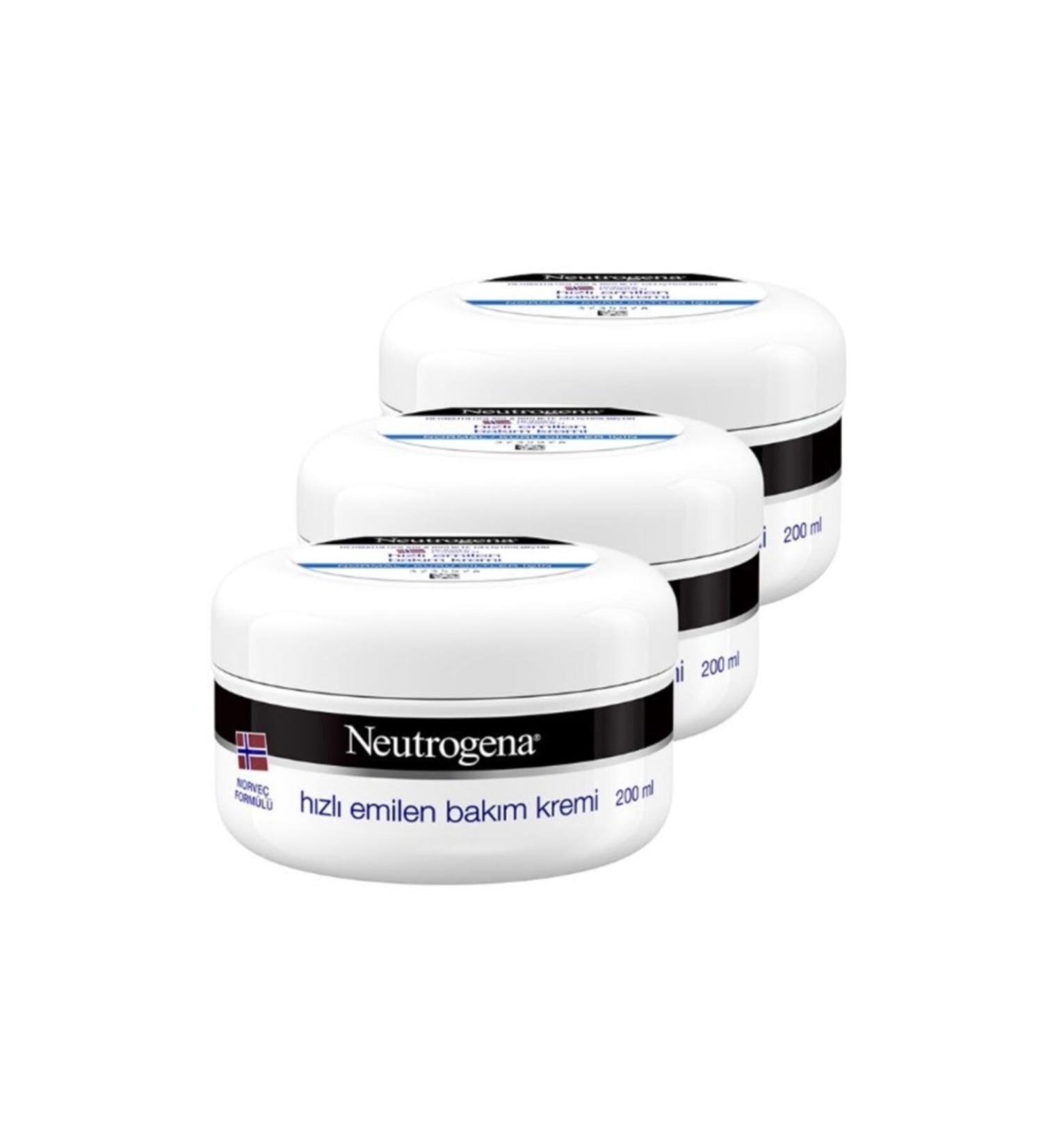 Neutrogena Norwegian Formula Fast Absorbing Care Cream 200 Ml X 3 Pcs