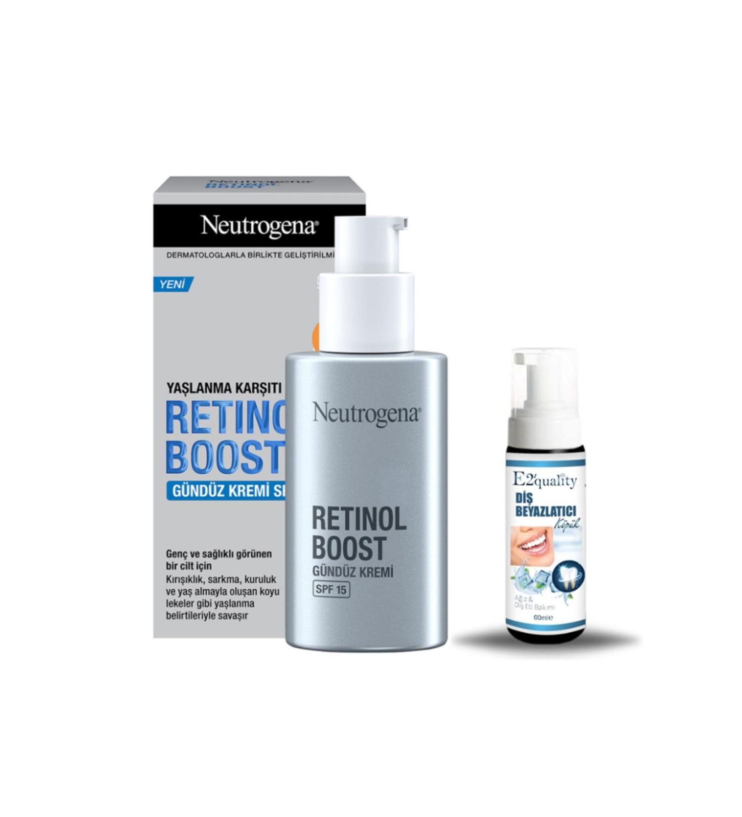 Neutrogena Retinol Boost Day Cream Spf 15 50 Ml + Gift Teeth Whitening Foam