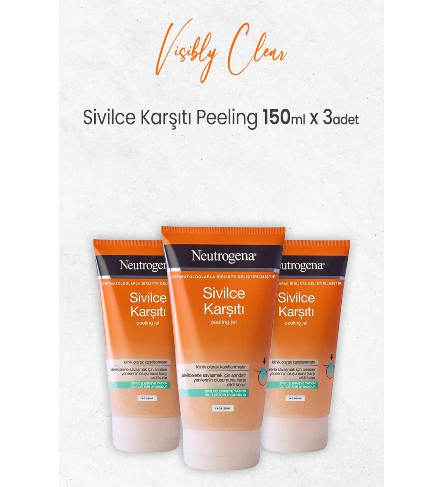 Neutrogena Visibly Clear Anti-Acne Peeling 150 ml x 3 Pieces