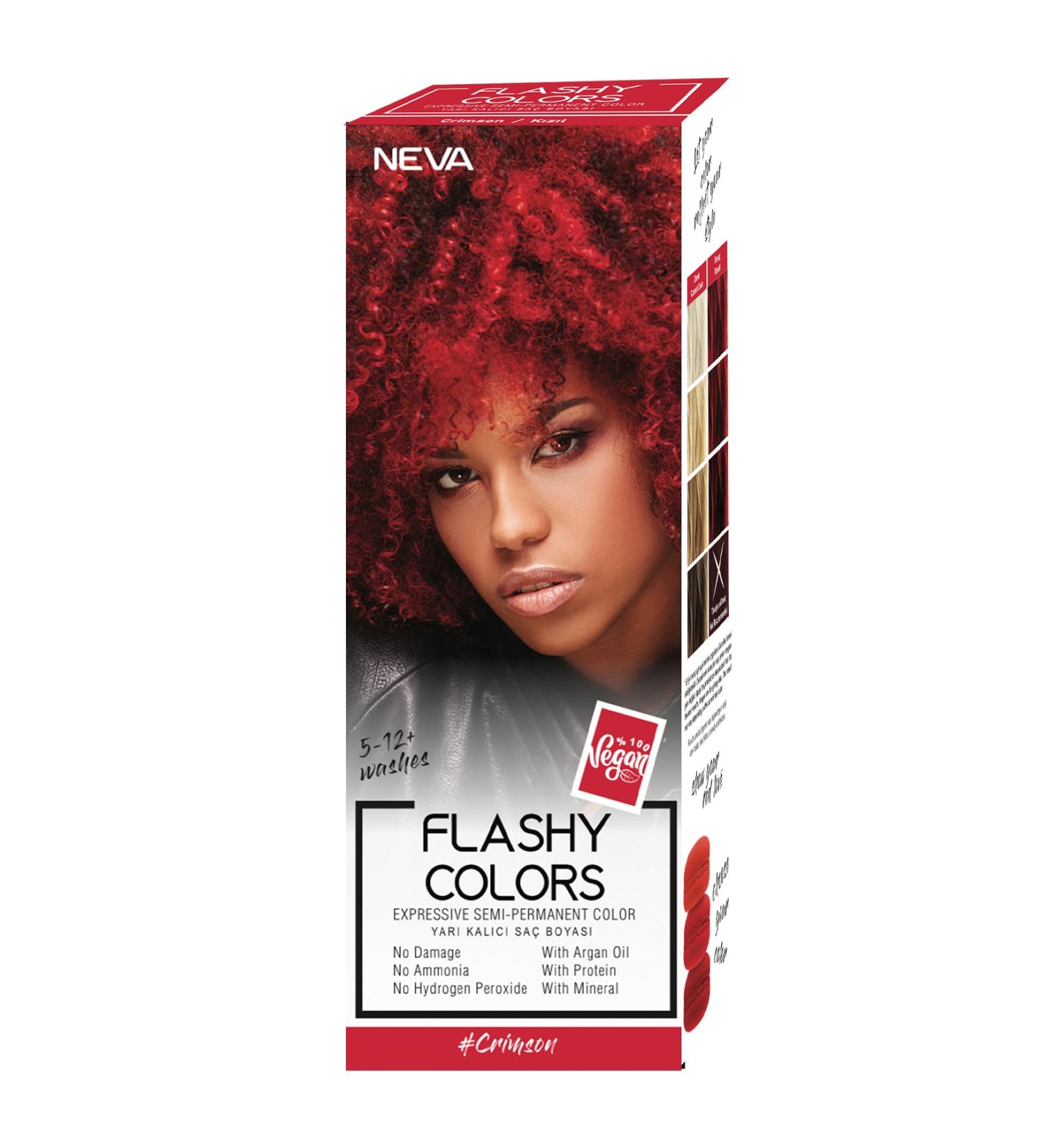 Neva Flashy Colors Semi Permanent Hair Dye Crimson / Red 100 ml
