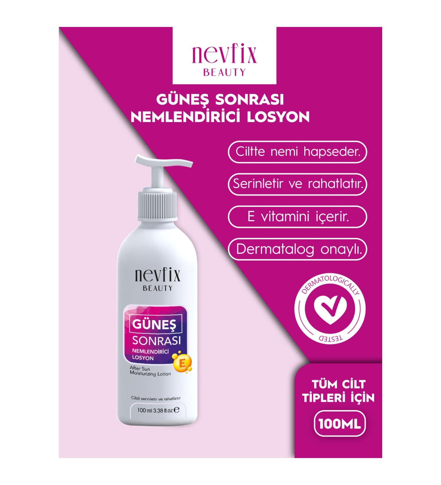 Nevfix Beauty 100 ml After Sun Moisturizing & Refreshing Lotion Vitamin E