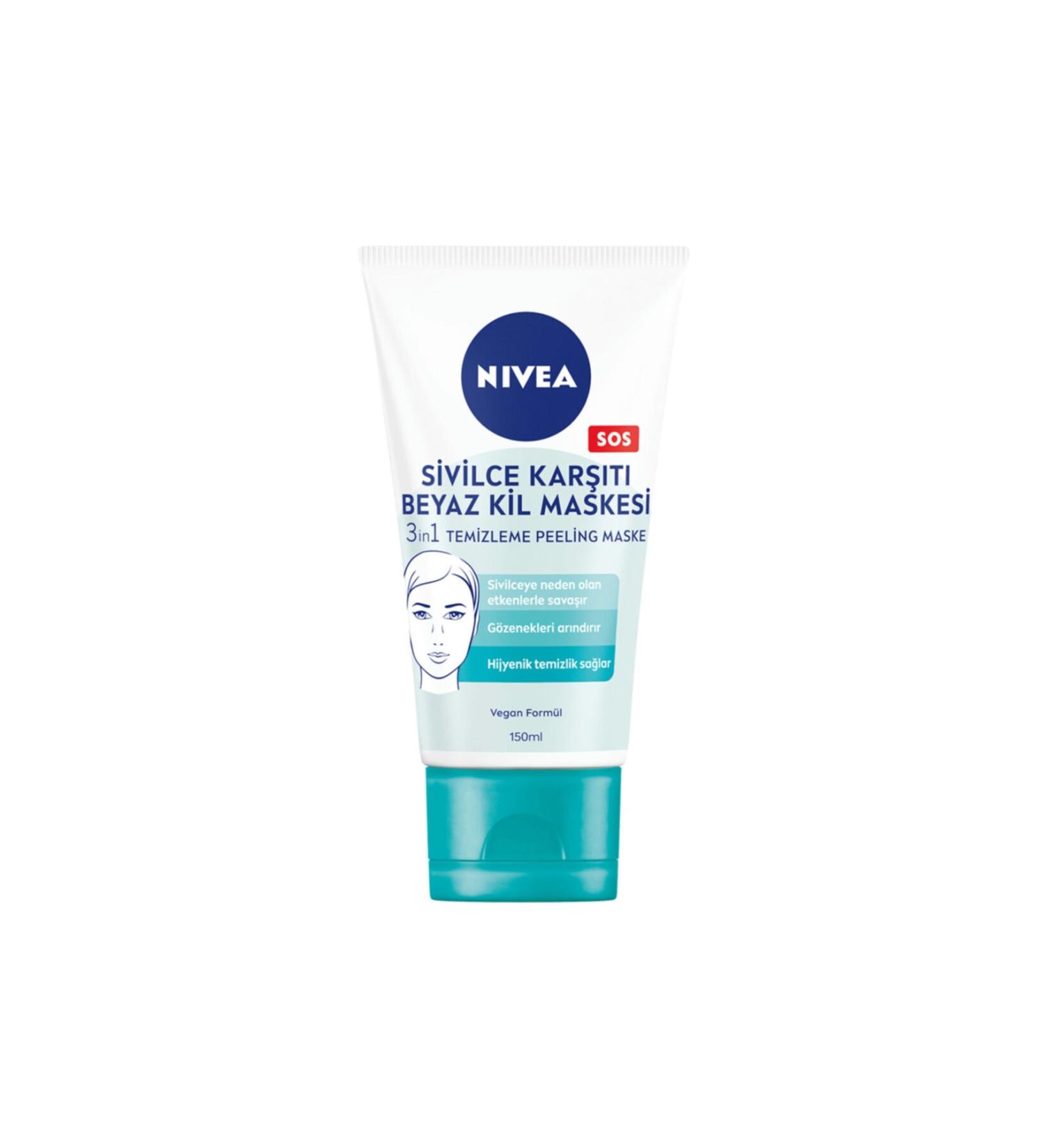 NIVEA 3 in 1 White Clay Mask Anti-Acne 150 ml - Buy Online on GoSupps.com