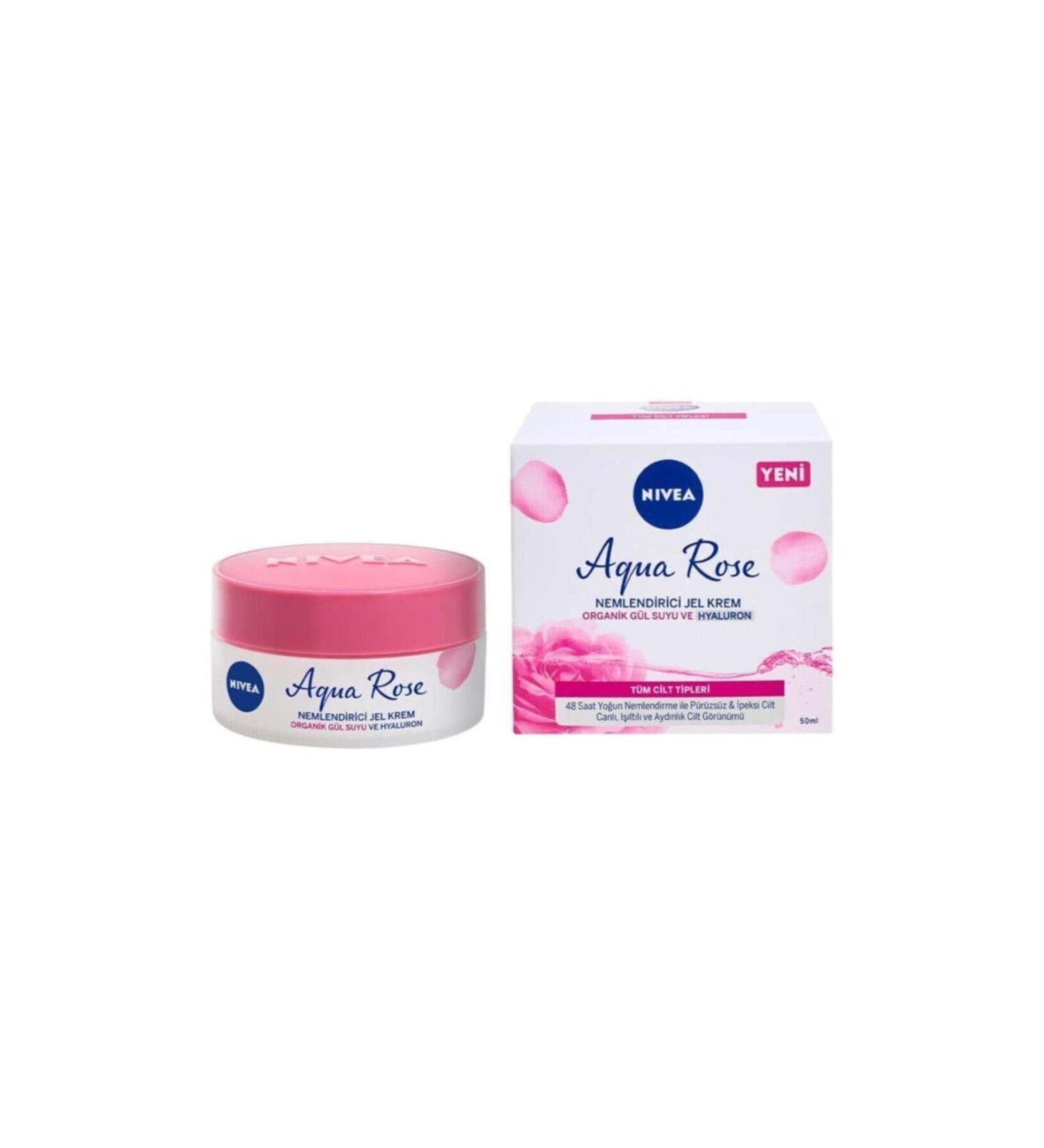 NIVEA Aqua Rose Moisturizing Gel Cream with Organic Rose Water and Hyaluron 50ml