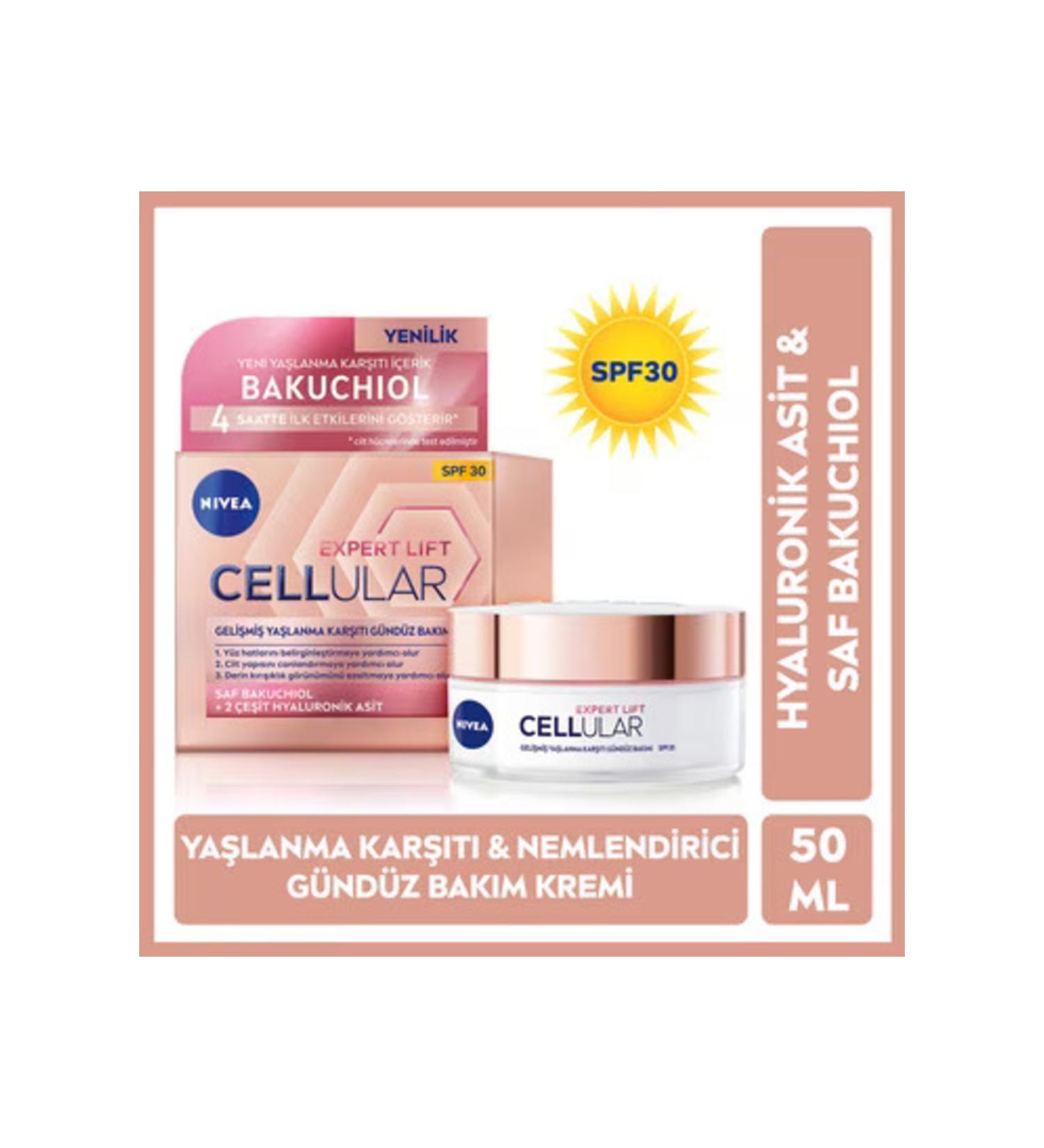 NIVEA Cellular Expert Lift Pure Bakuchiol and Hyaluronic Acid Day Cream 50 ml - Buy Online on GoSupps.com