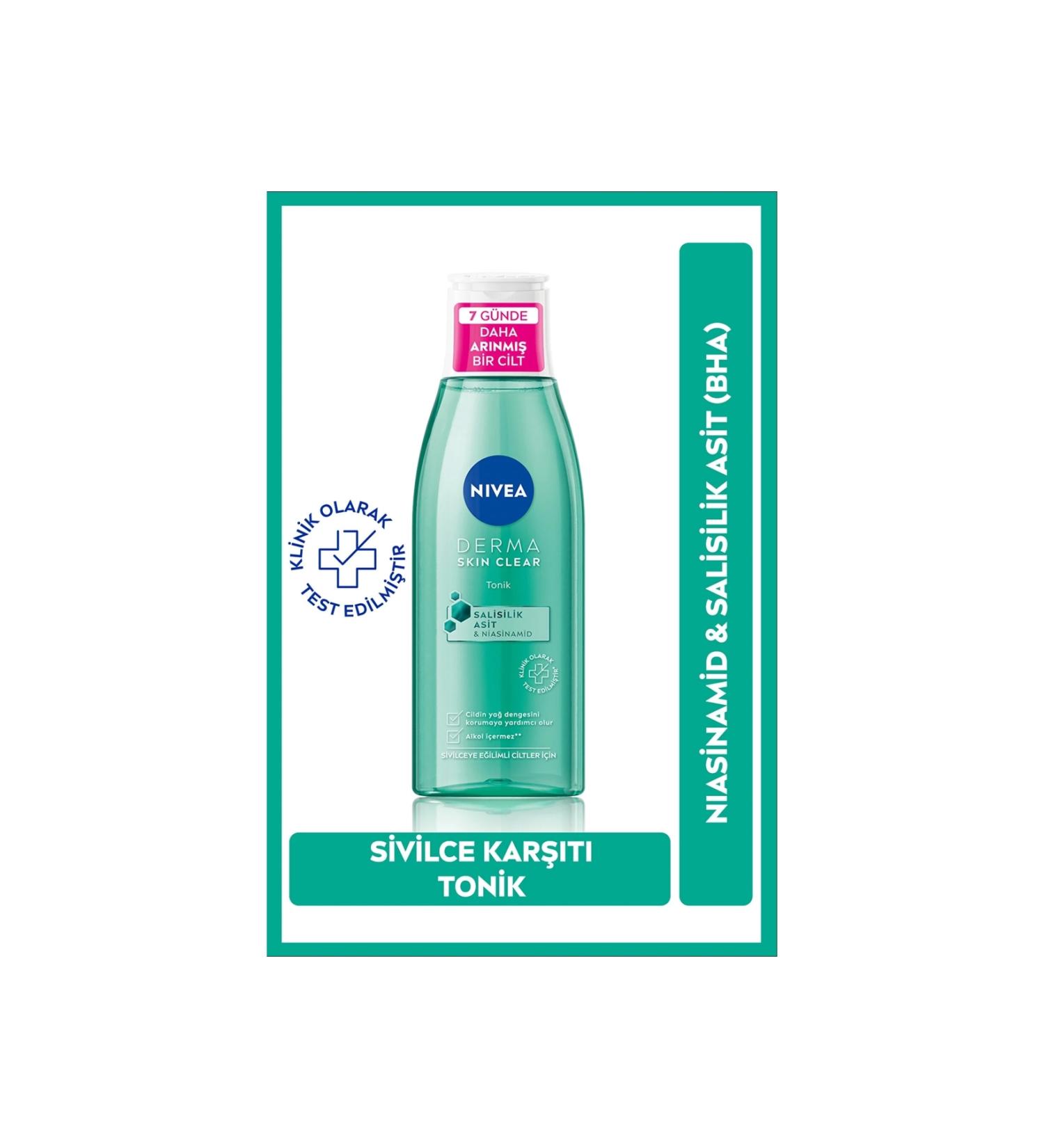 NIVEA Derma Skin Clear Anti-Acne Niacinamide and Salicylic Acid Tonic 200 Ml - Buy Online on GoSupps.com