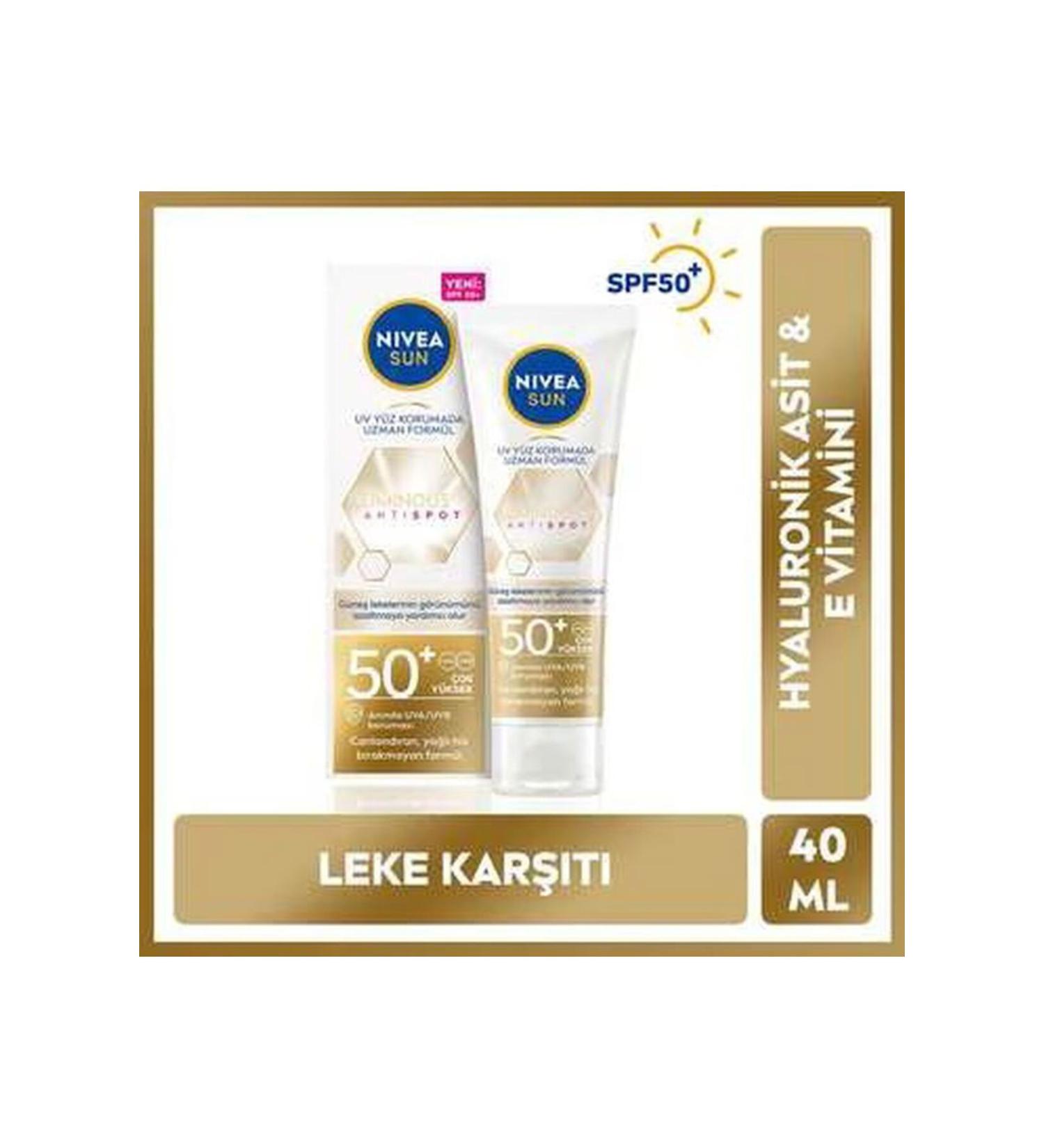 NIVEA Face Cream Spf50+ 40 ml That Reduces Appearance Spots Provides High Sun Protection min.88