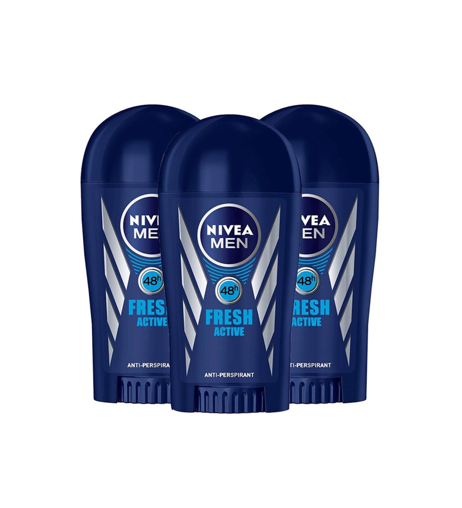 NIVEA Fresh Active Stick Deodorant for Men 40 Ml X 3 Pieces