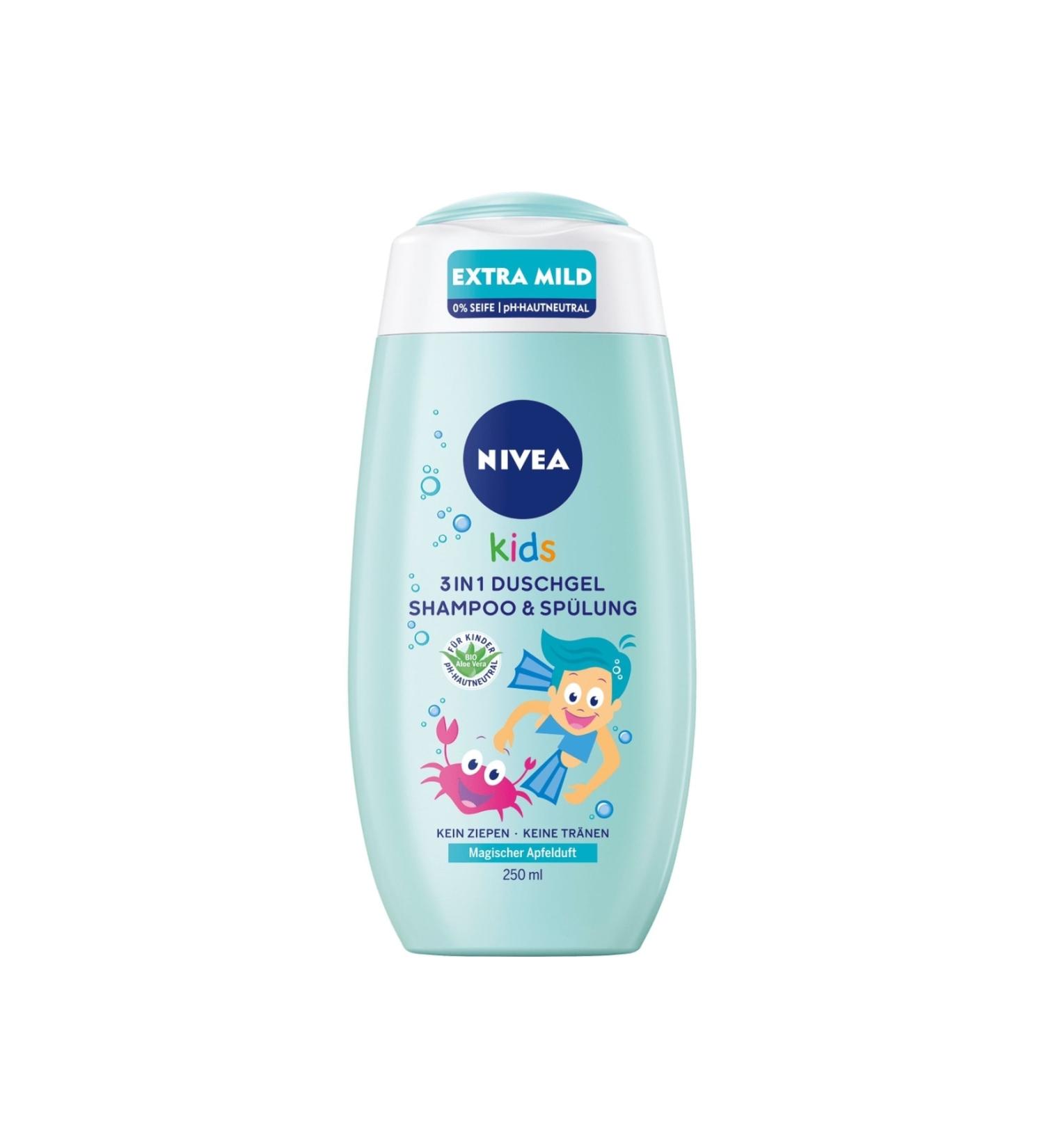 NIVEA German Quality Children's Tear-Free Extra Softening Shampoo and Shower Gel 250 ml
