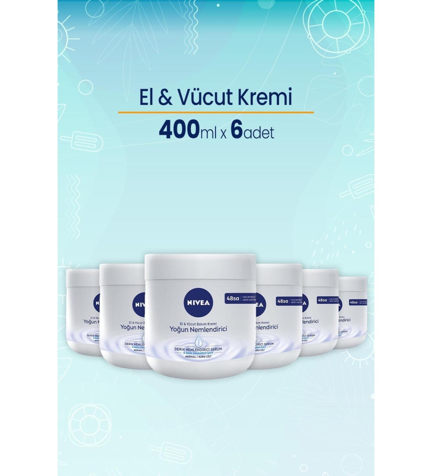 NIVEA Hand and Body Intensive Moisturizing Care Cream 400 ml x 6 Pieces