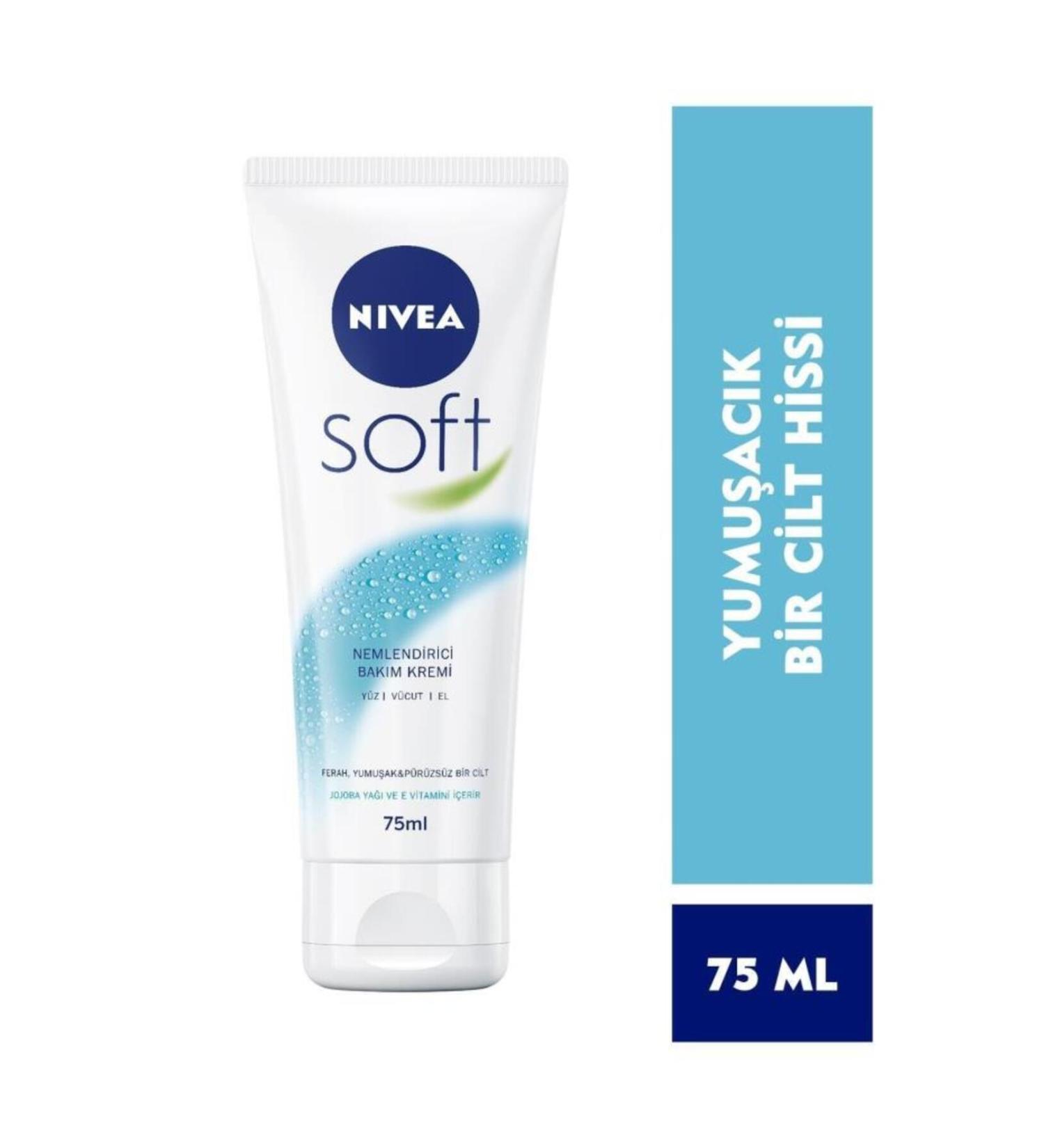 NIVEA Soft Moisturizing Care Cream nourishes your skin with its mild formula 75 mlBLK WW50